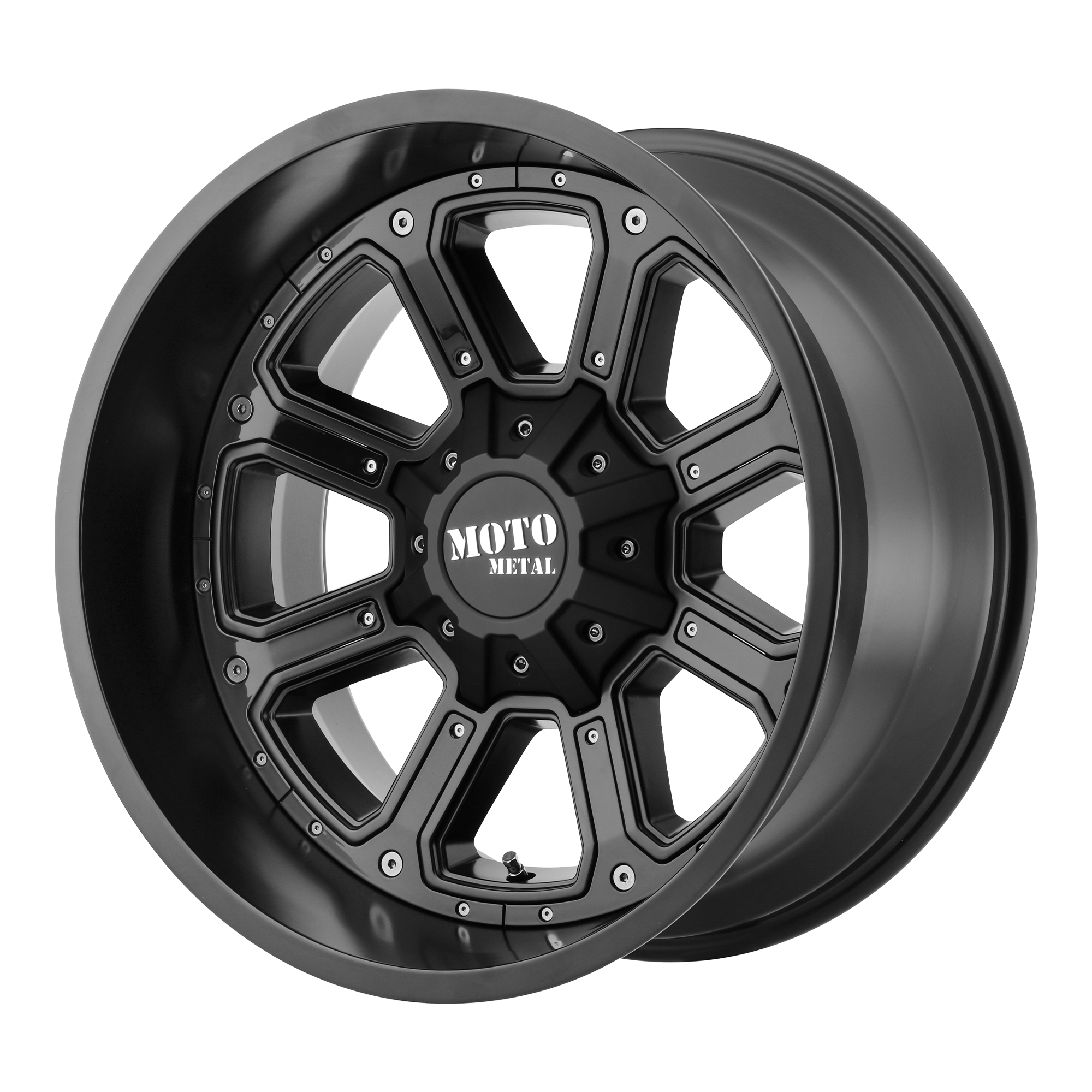 Moto Metal 20"x10" Non-Chrome Matte Black Gloss Black Inserts Custom Wheel ARSWCWMO98421035724N