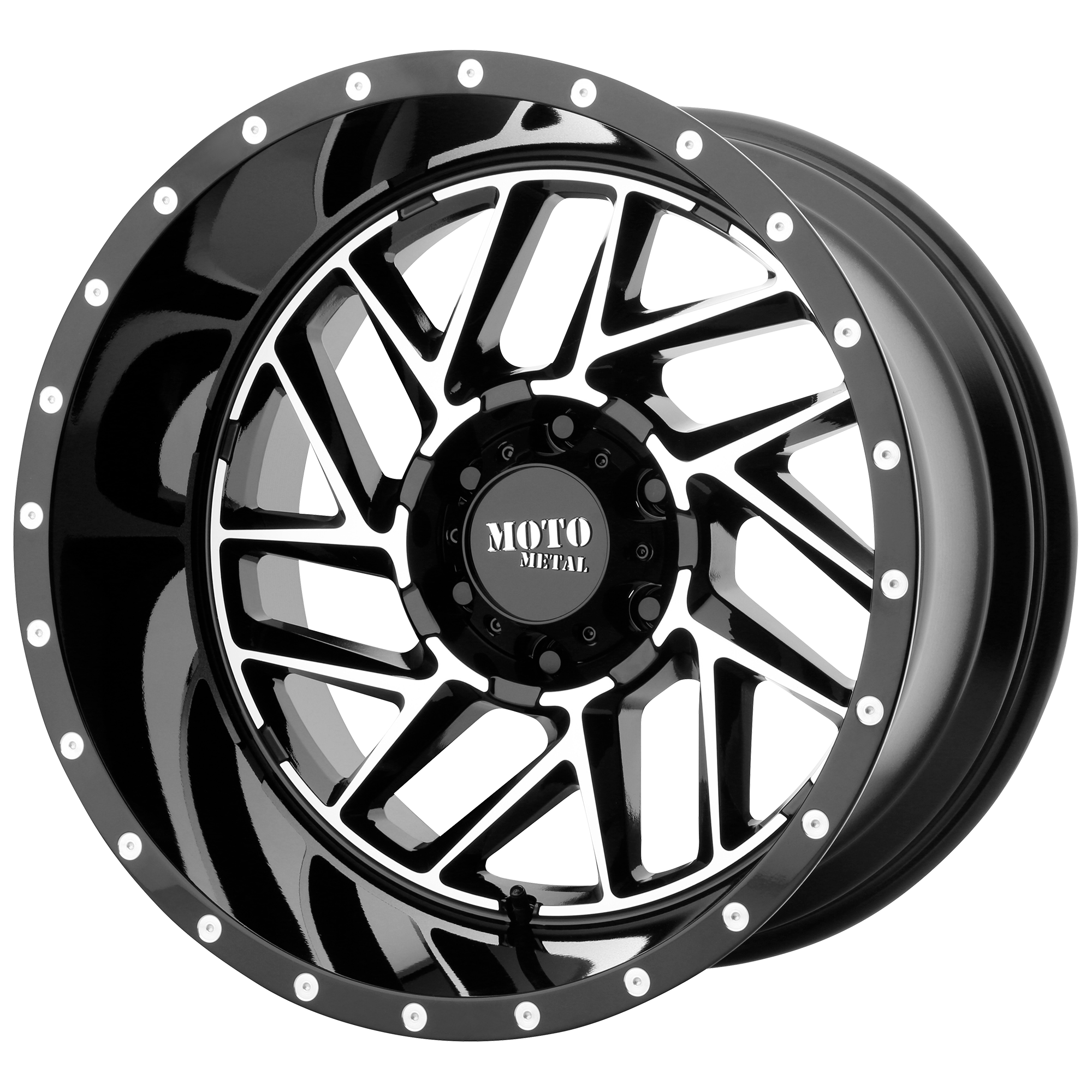 Moto Metal 20"x10" Non-Chrome Gloss Black Machined Custom Wheel ARSWCWMO98521050318N