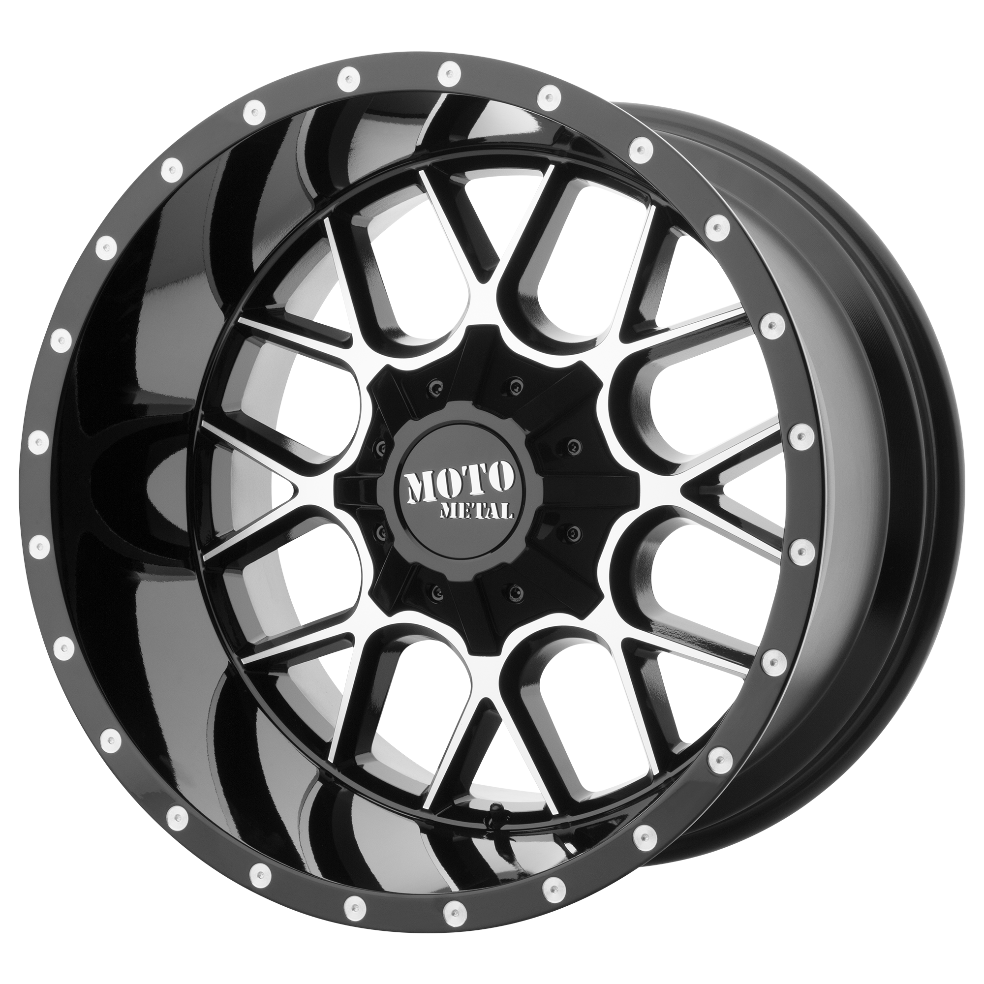 Moto Metal 24"x14" Non-Chrome Gloss Black Machined Custom Wheel ARSWCWMO98624435376N