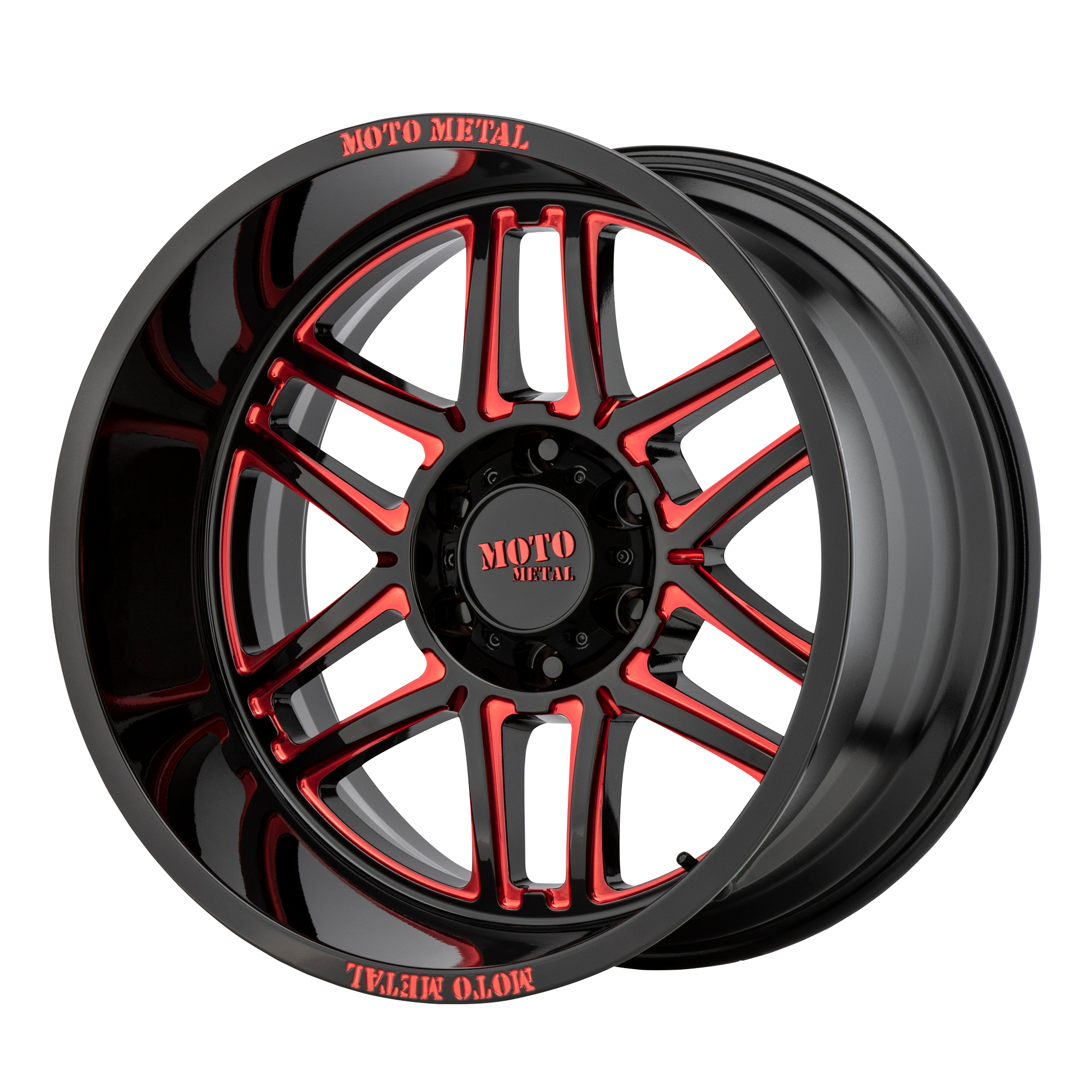 Moto Metal 20"x10" Non-Chrome Gloss Black Milled With Red Tint Custom Wheel ARSWCWMO99221050918N