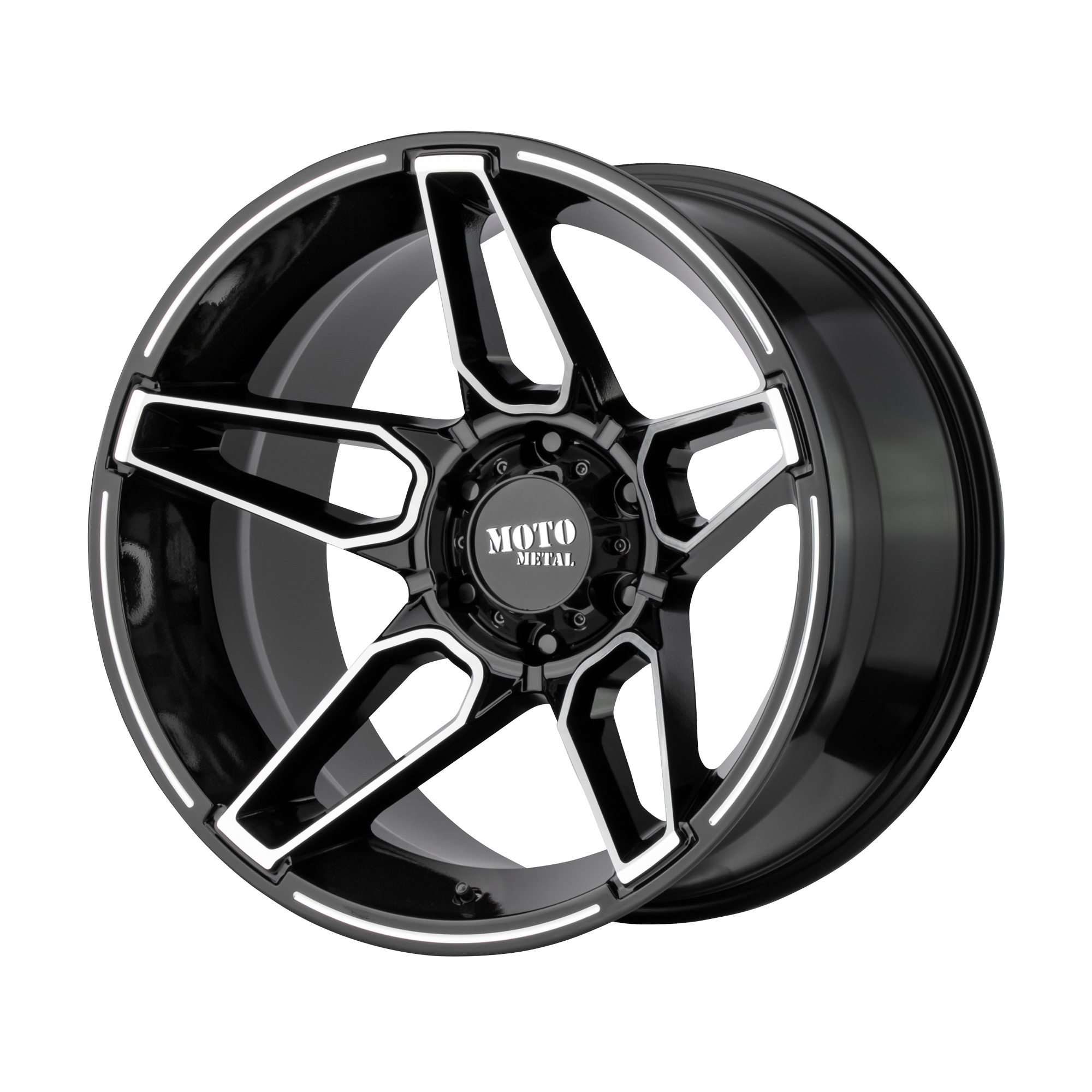 Moto Metal 20"x10" Non-Chrome Gloss Black Machined Custom Wheel ARSWCWMO99421068318N