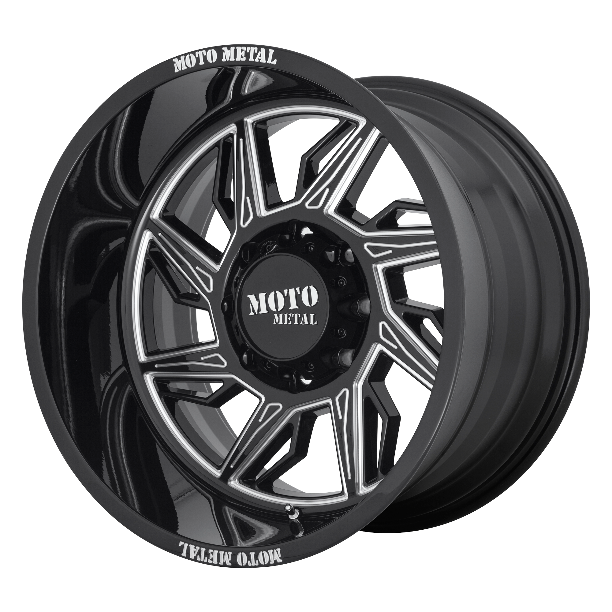 Moto Metal 20"x10" Non-Chrome Gloss Black Milled Left Directional Custom Wheel ARSWCWMO99721050318NL