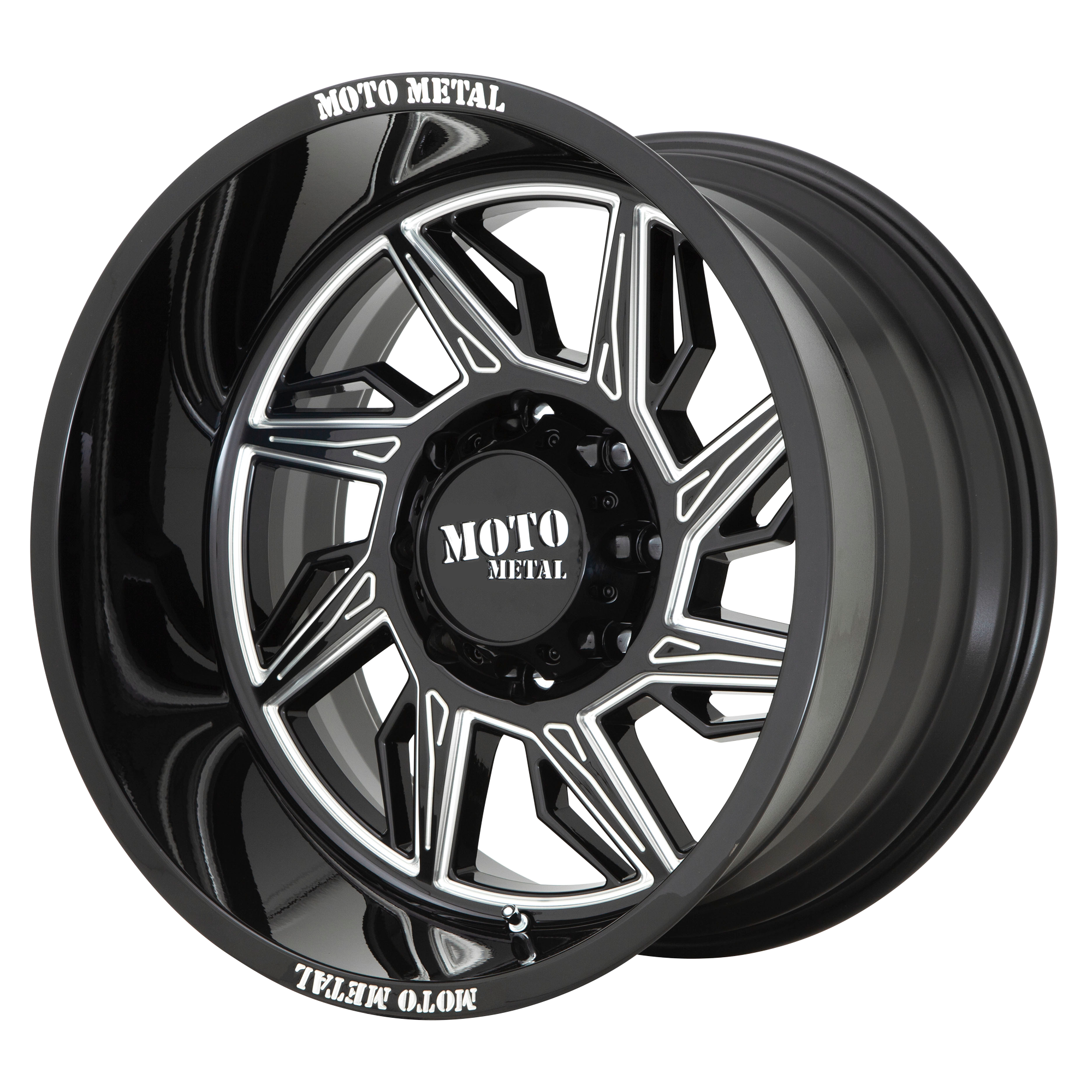 Moto Metal 22"x12" Non-Chrome Gloss Black Milled Right Directional Custom Wheel ARSWCWMO99722250344NR