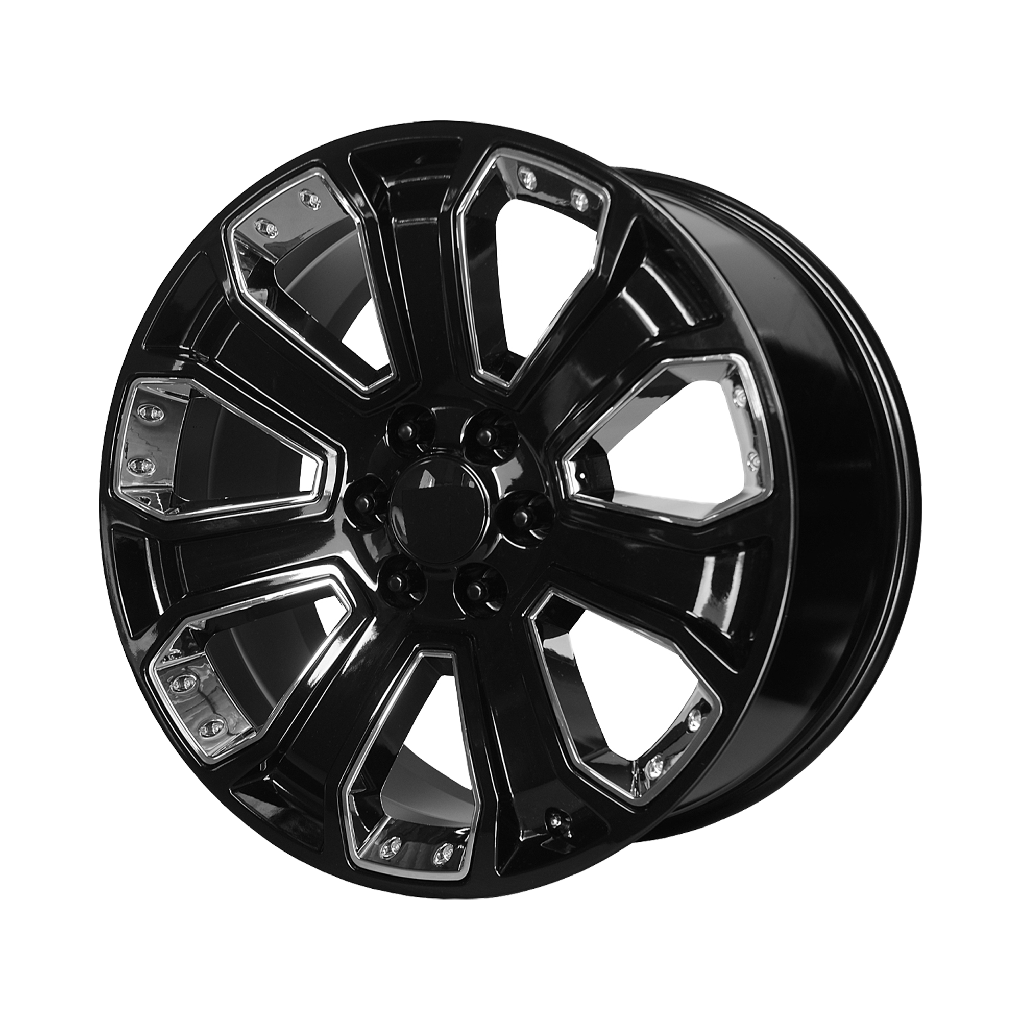 Performance Replicas 20"x9" Non-Chrome Gloss Black With Chrome Accents Custom Wheel ARSWCW113GC295824