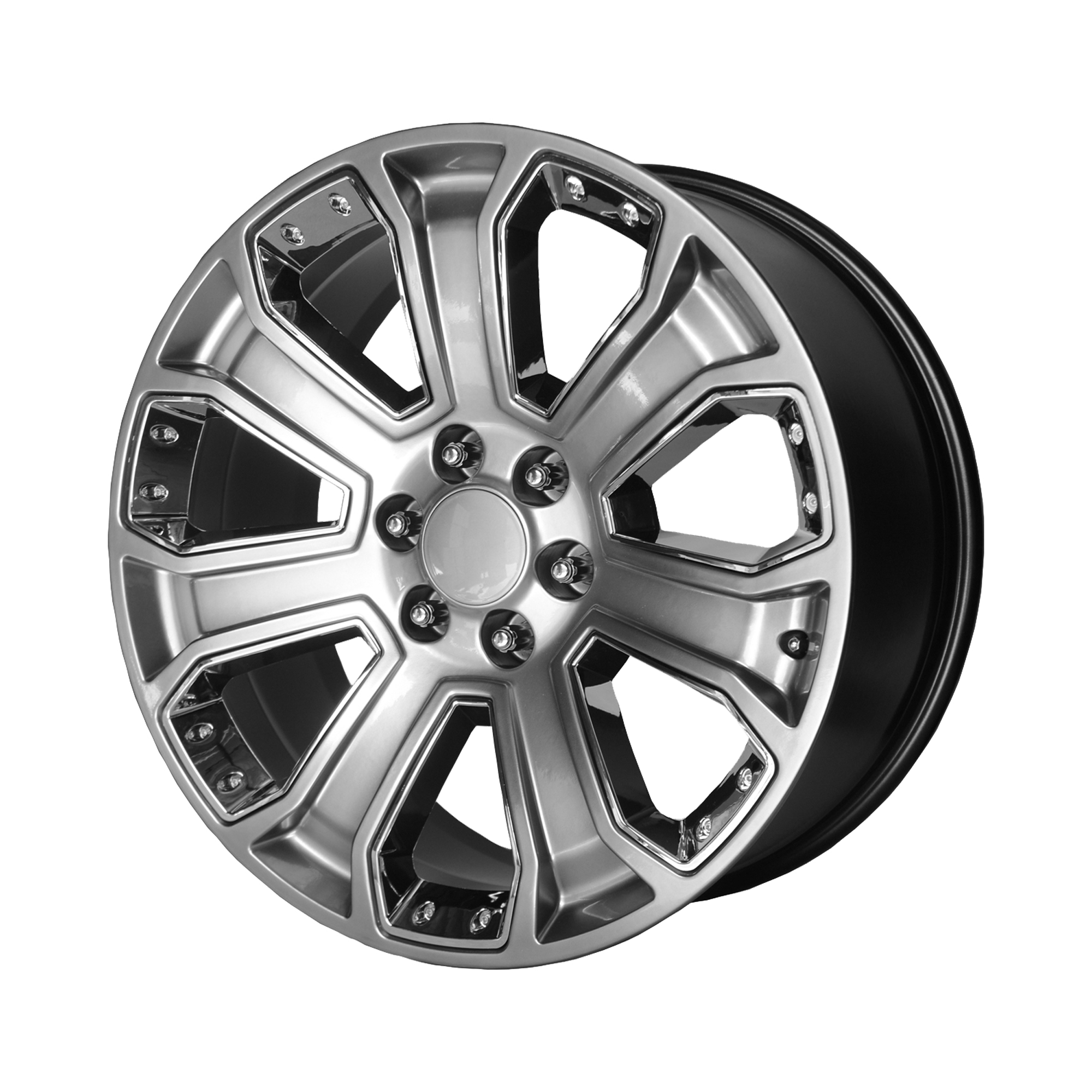 Performance Replicas 22"x9" Non-Chrome Hyper Silver Dark With Chrome Accents Custom Wheel ARSWCW113HC2295824