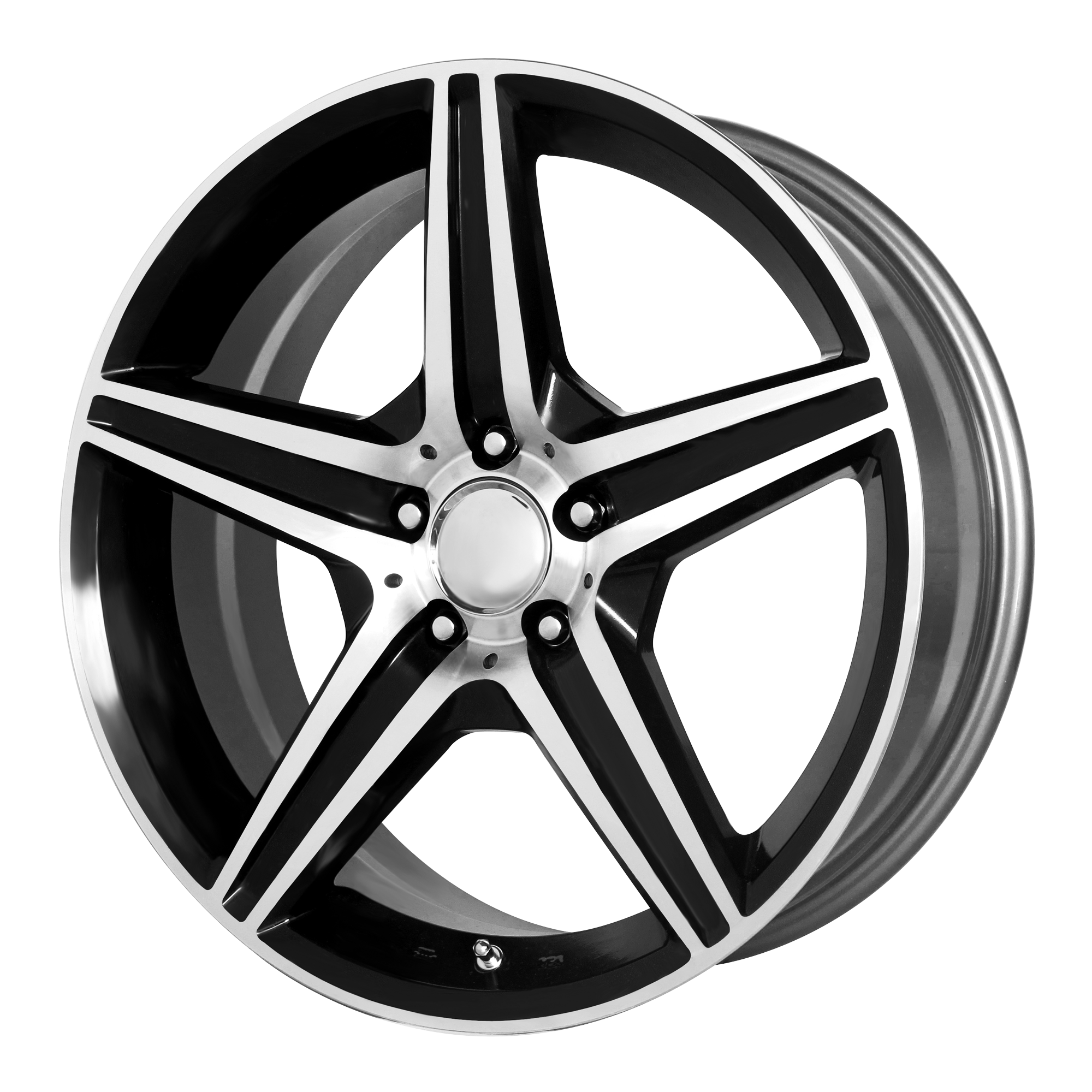 Performance Replicas 19"x8.5" Non-Chrome Gloss Black with Machined Spokes and Lip Custom Wheel ARSWCW115B984435