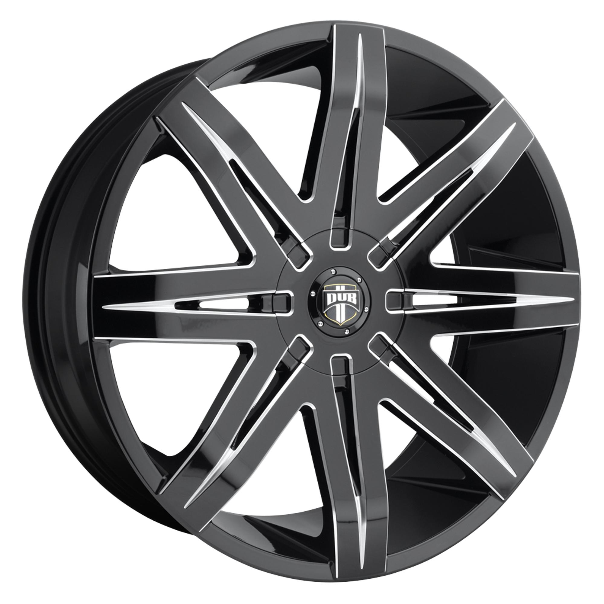 DUB 24"x9.5" Non-Chrome Gloss Black Milled Custom Wheel ARSWCWS22724955725