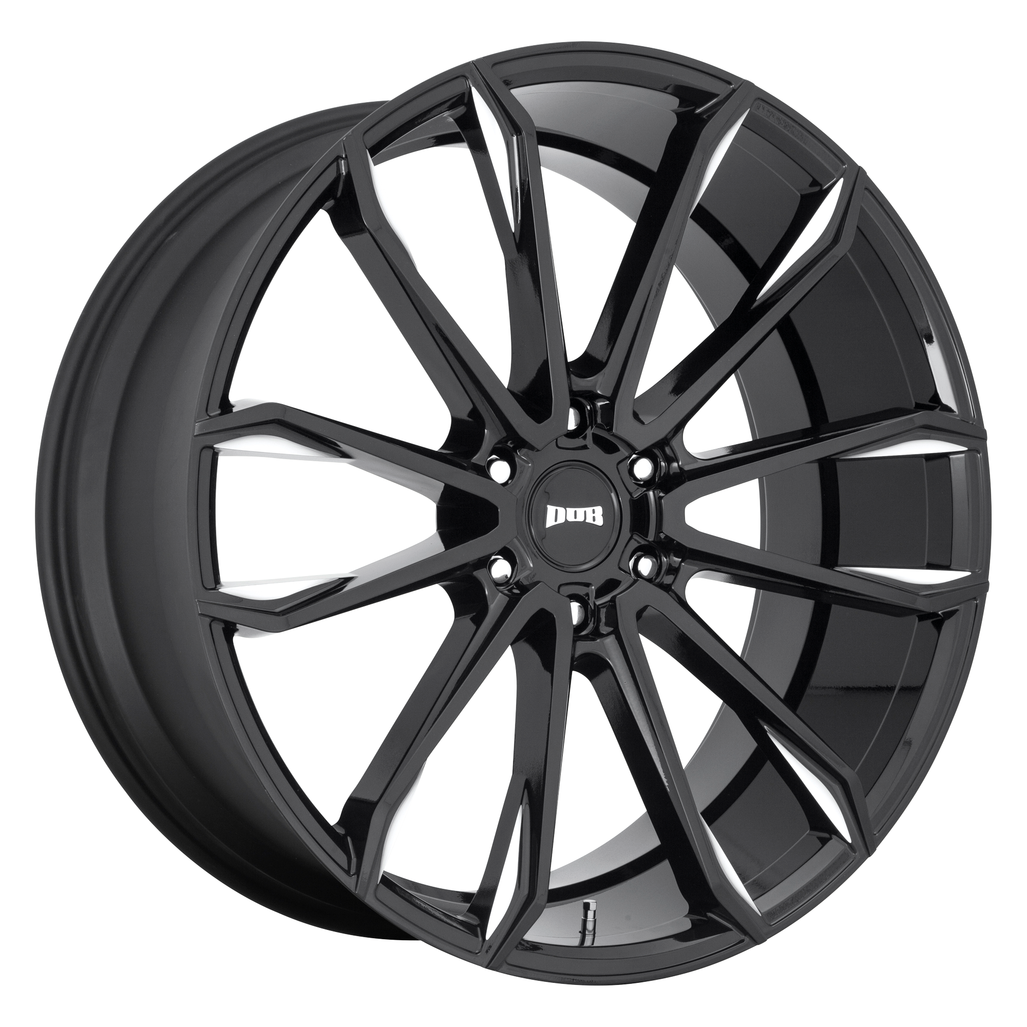 DUB 24"x10" Non-Chrome Gloss Black Milled Custom Wheel ARSWCWS25224008430