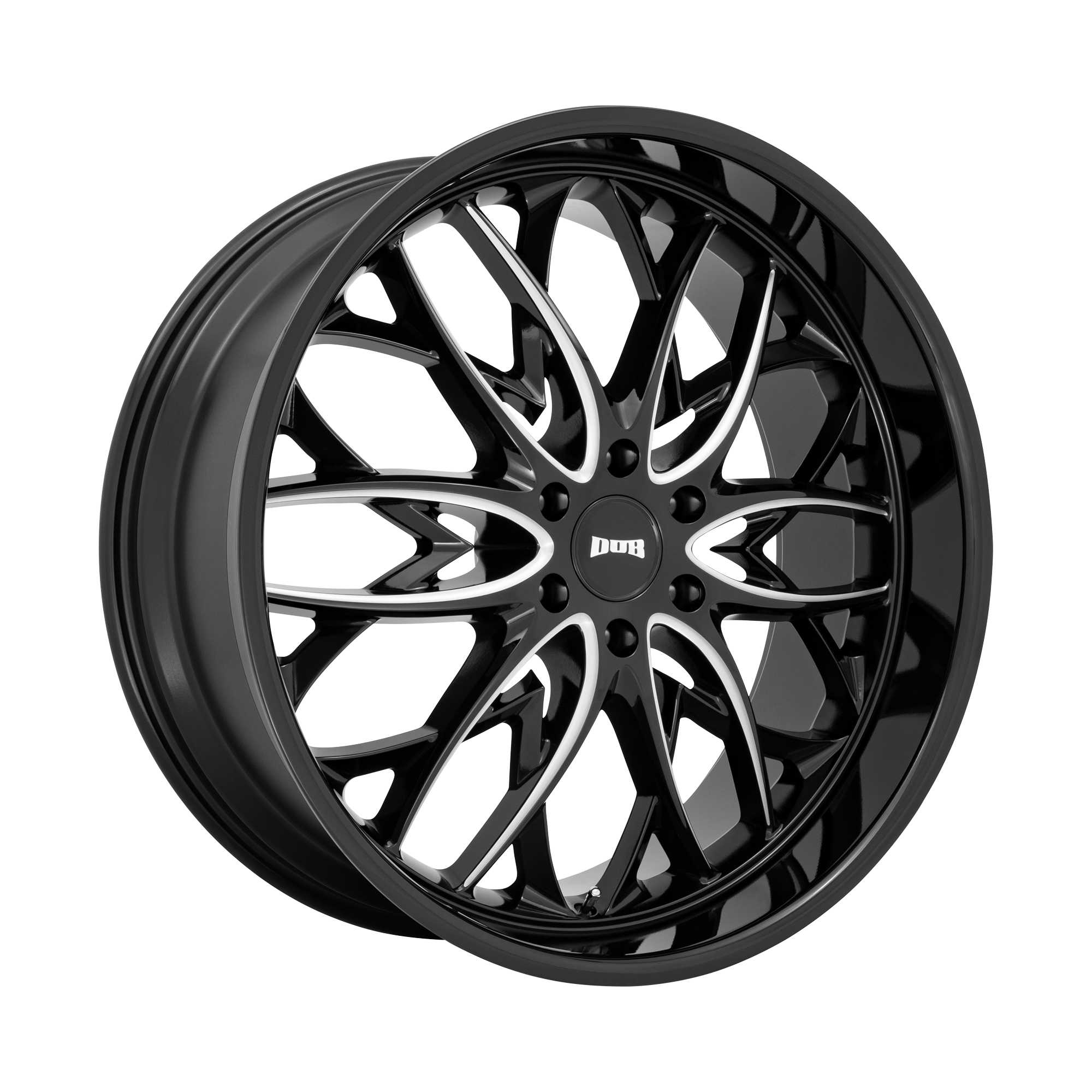 DUB 24"x10" Non-Chrome Gloss Black Milled Custom Wheel ARSWCWS26324008930