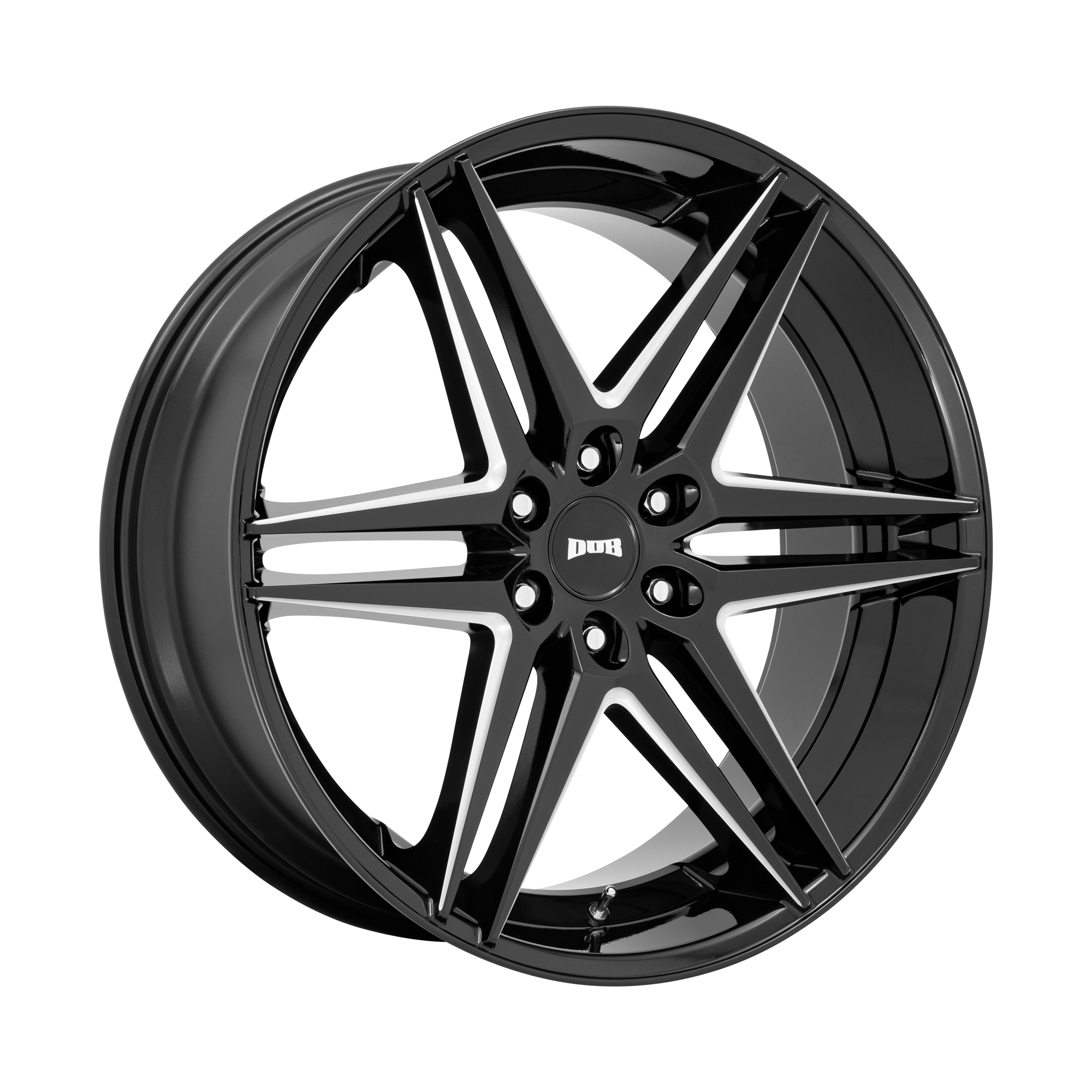 DUB 24"x10" Non-Chrome Gloss Black Milled Custom Wheel ARSWCWS26724008425