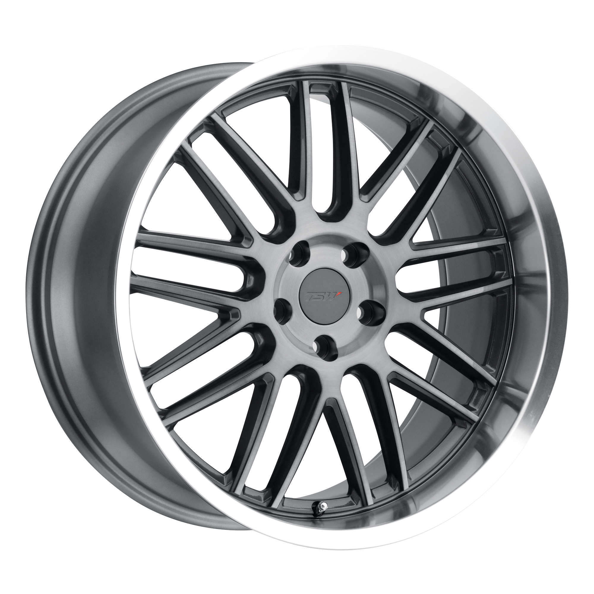 TSW 19"x10" Non-Chrome Gunmetal with Brushed Gunmetal Face and Machined Lip Custom Wheel ARSWCW1910AVA255114G76