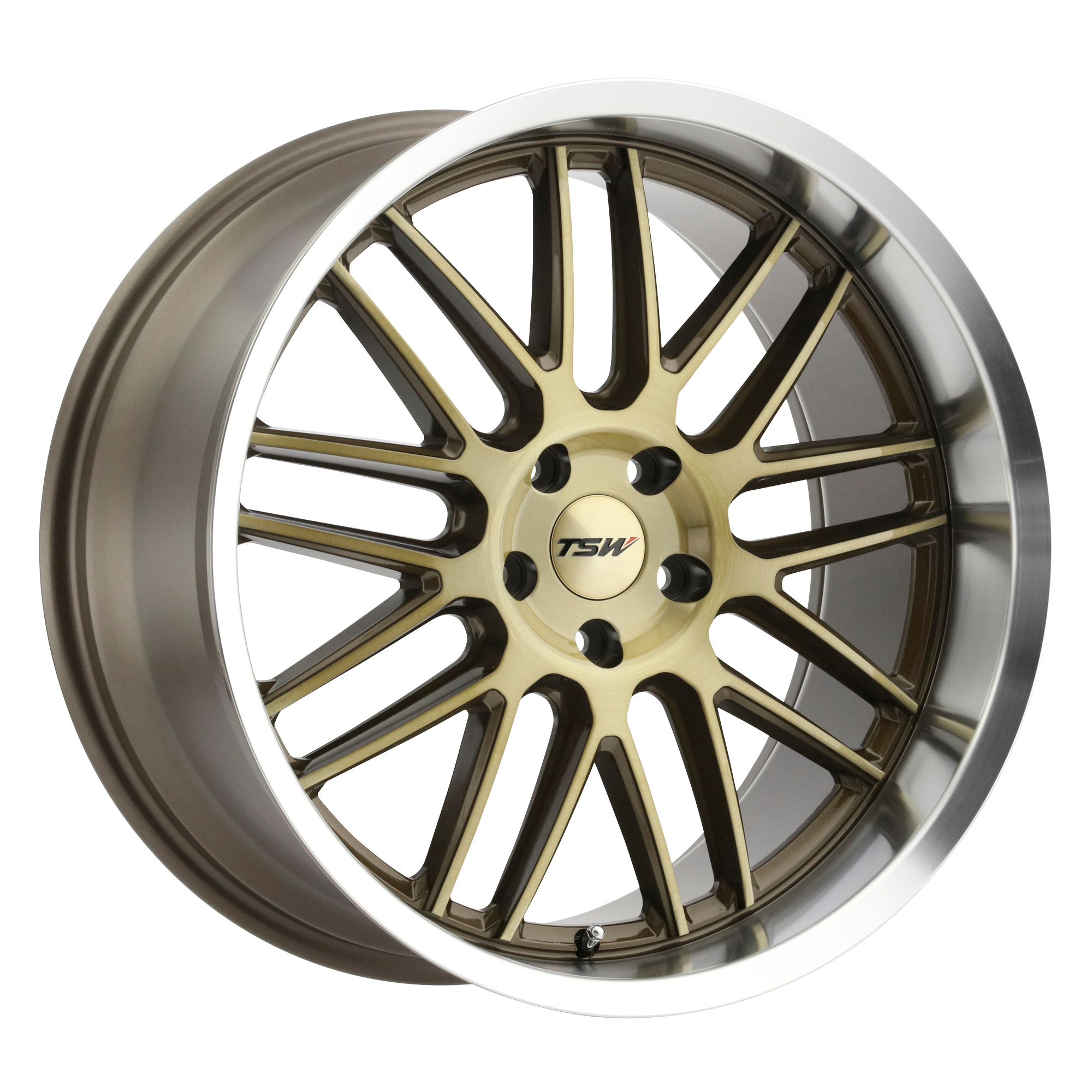 TSW 18"x8.5" Non-Chrome Bronze with Brushed Bronze Face and Machined Lip Custom Wheel ARSWCW1885AVA405114Z76