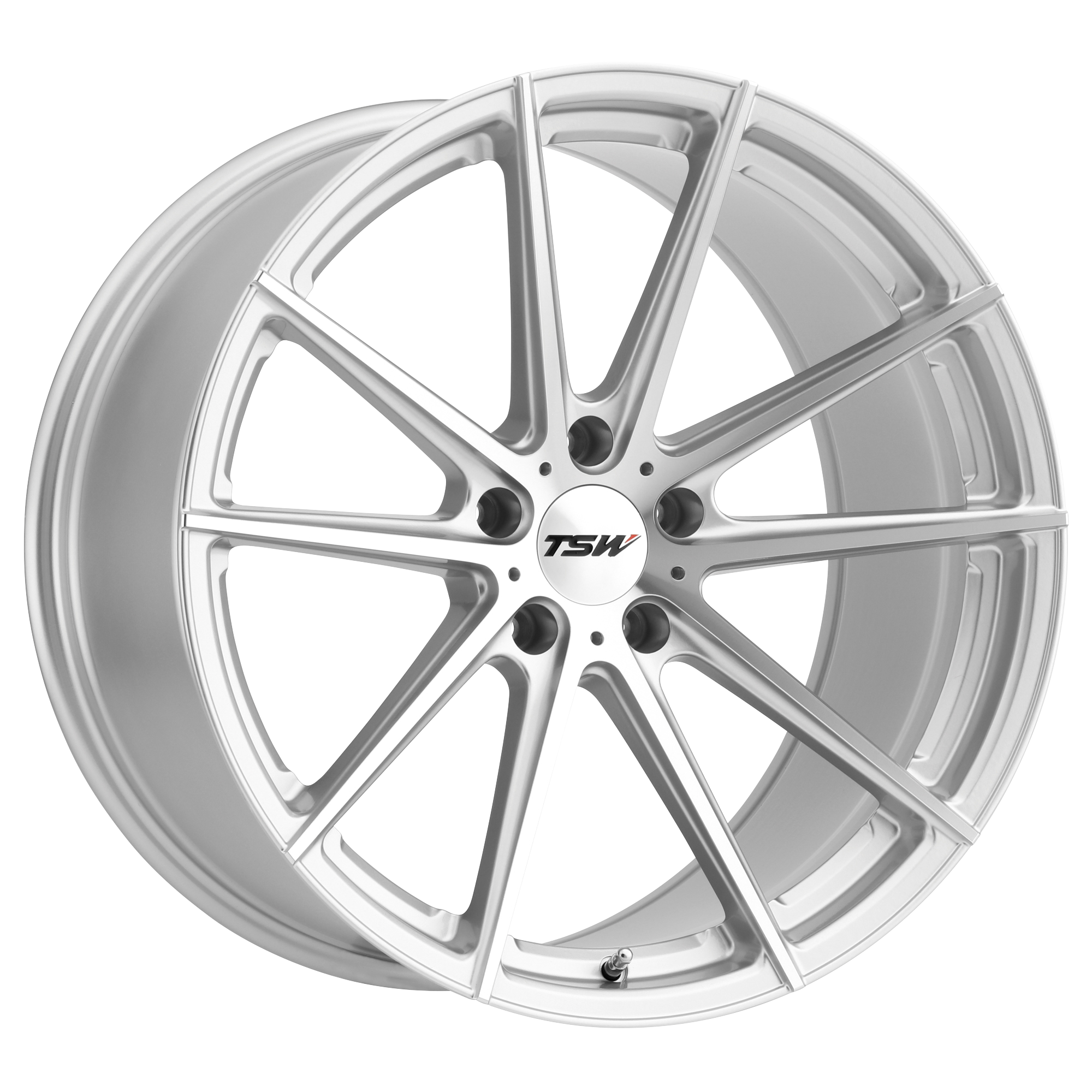 TSW 20"x10" Non-Chrome Silver with Mirror Cut Face Custom Wheel ARSWCW2010BAT405112S72