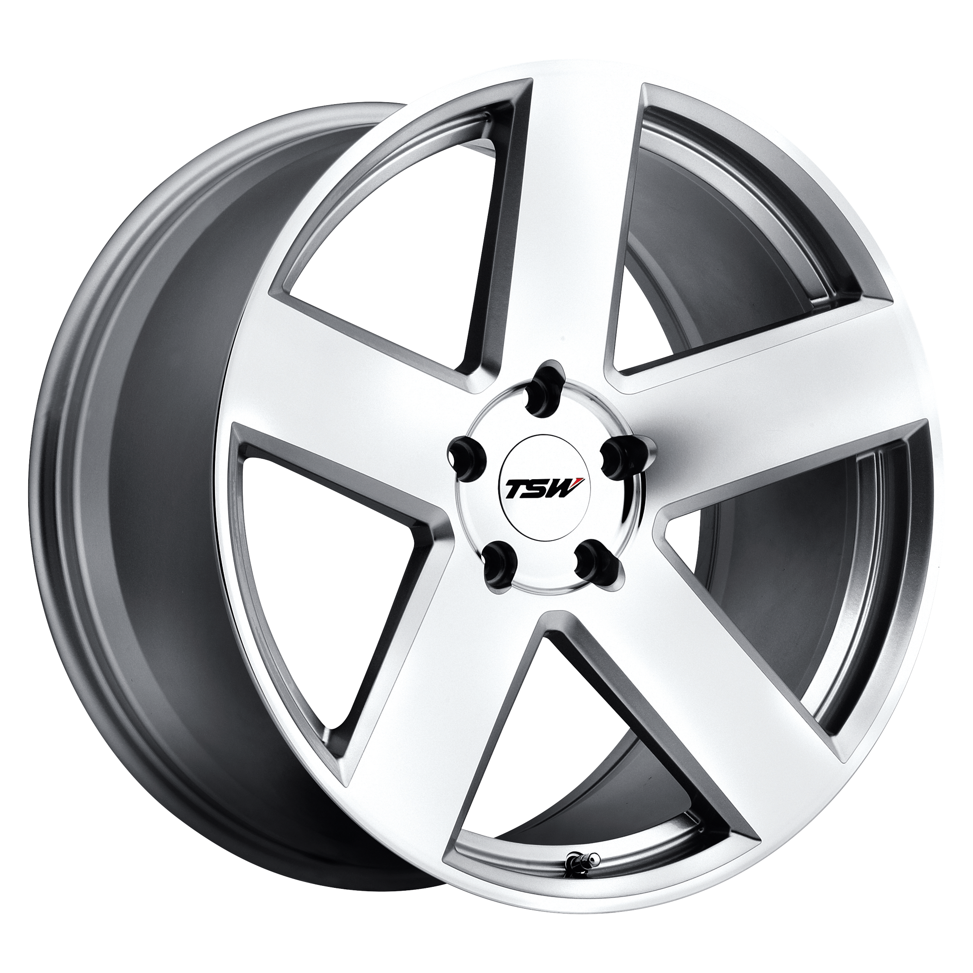 TSW 17"x8" Non-Chrome Silver with MirrorCut Face Custom Wheel ARSWCW1780BRS355120S76