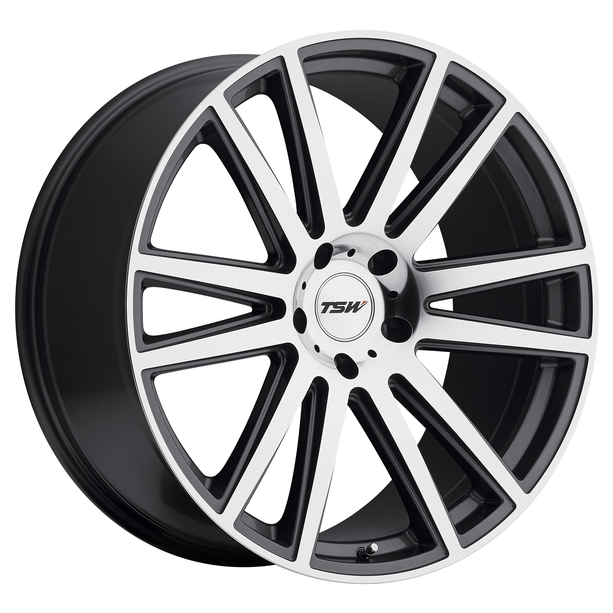 TSW 20"x8.5" Non-Chrome Gunmetal with Mirror Cut Face Custom Wheel ARSWCW2085GAT355120G76