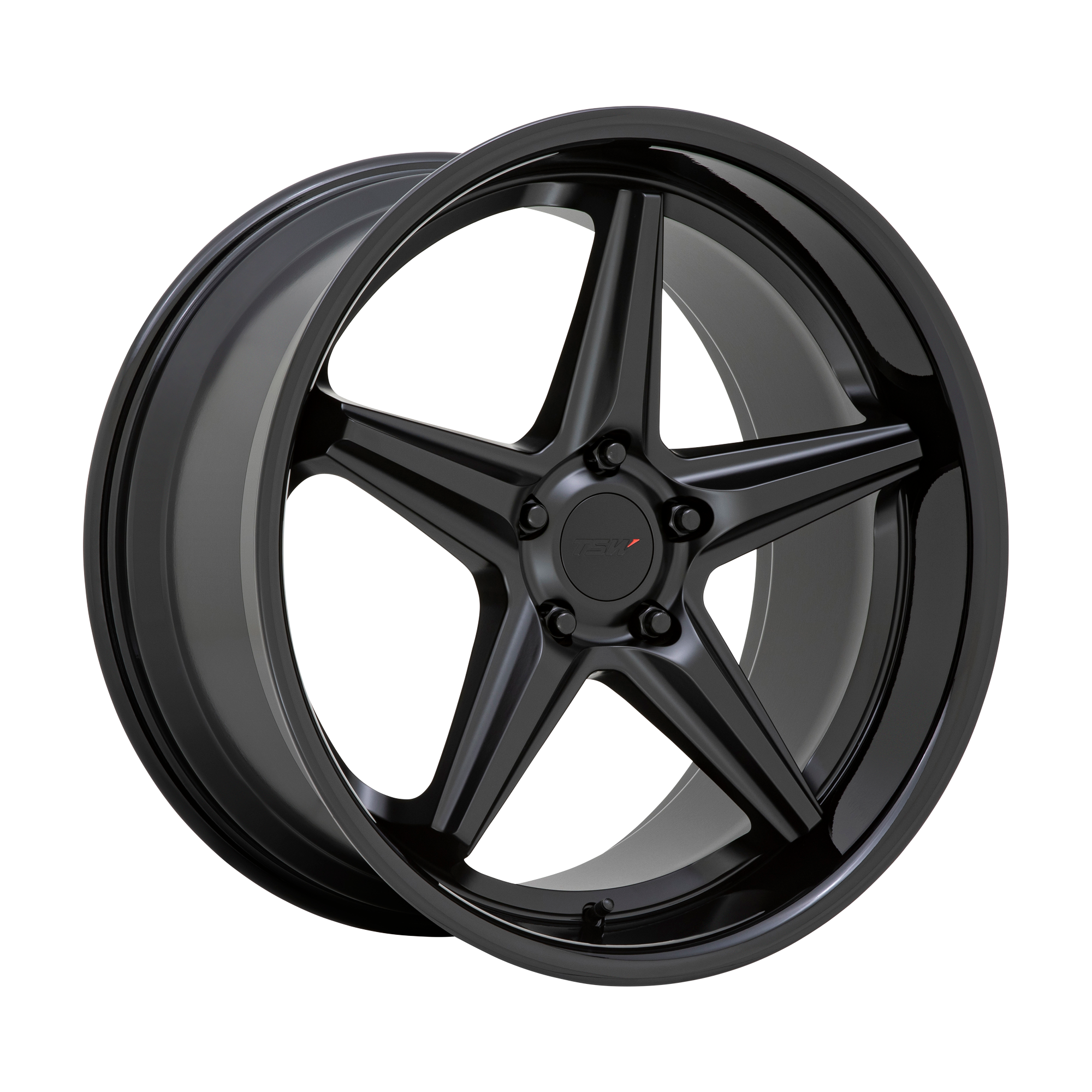 TSW 20"x8.5" Non-Chrome Matte Black With Gloss Black Lip Custom Wheel ARSWCW2085LCH205114B76