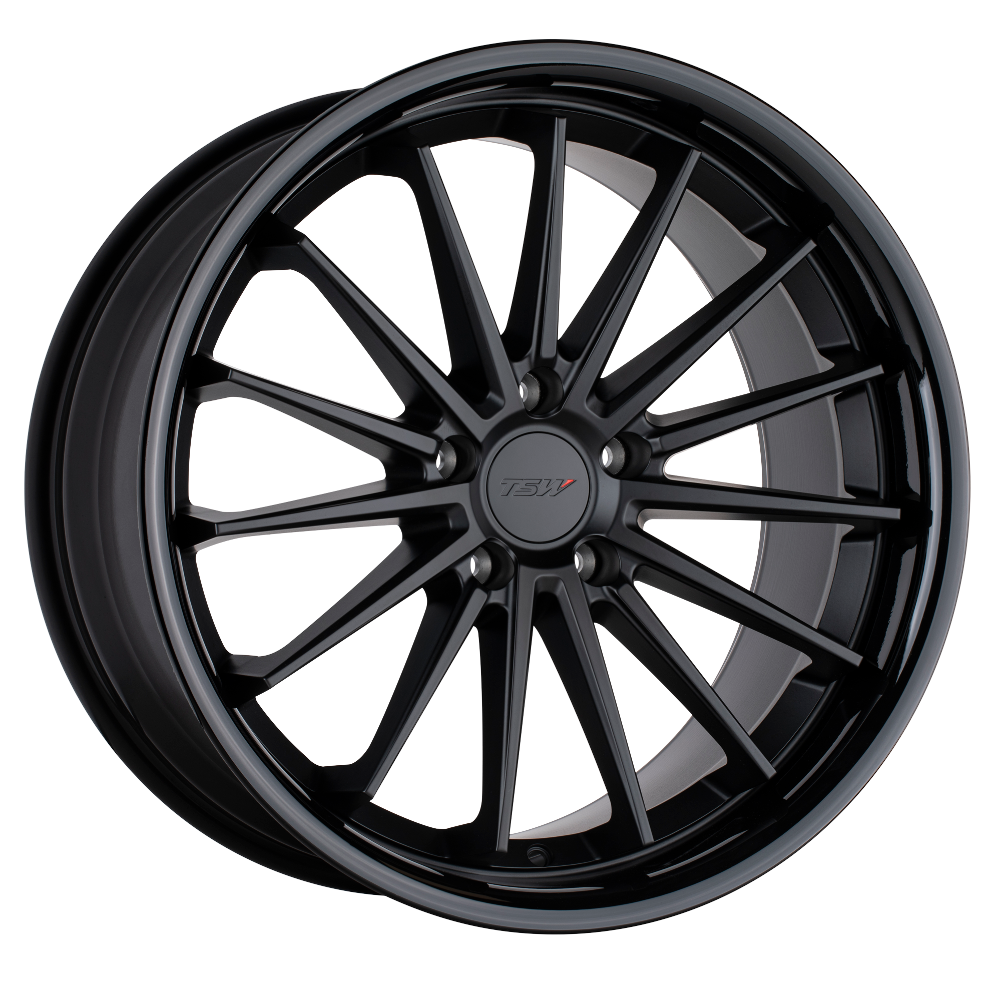 TSW 18"x8.5" Non-Chrome Matte Black With Gloss Black Lip Custom Wheel ARSWCW1885MRA325112B66