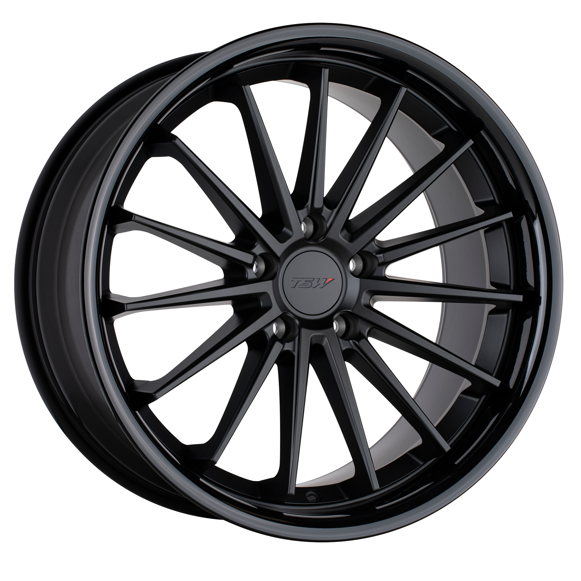 TSW 18"x9.5" Non-Chrome Matte Black With Gloss Black Lip Custom Wheel ARSWCW1895MRA405112B66