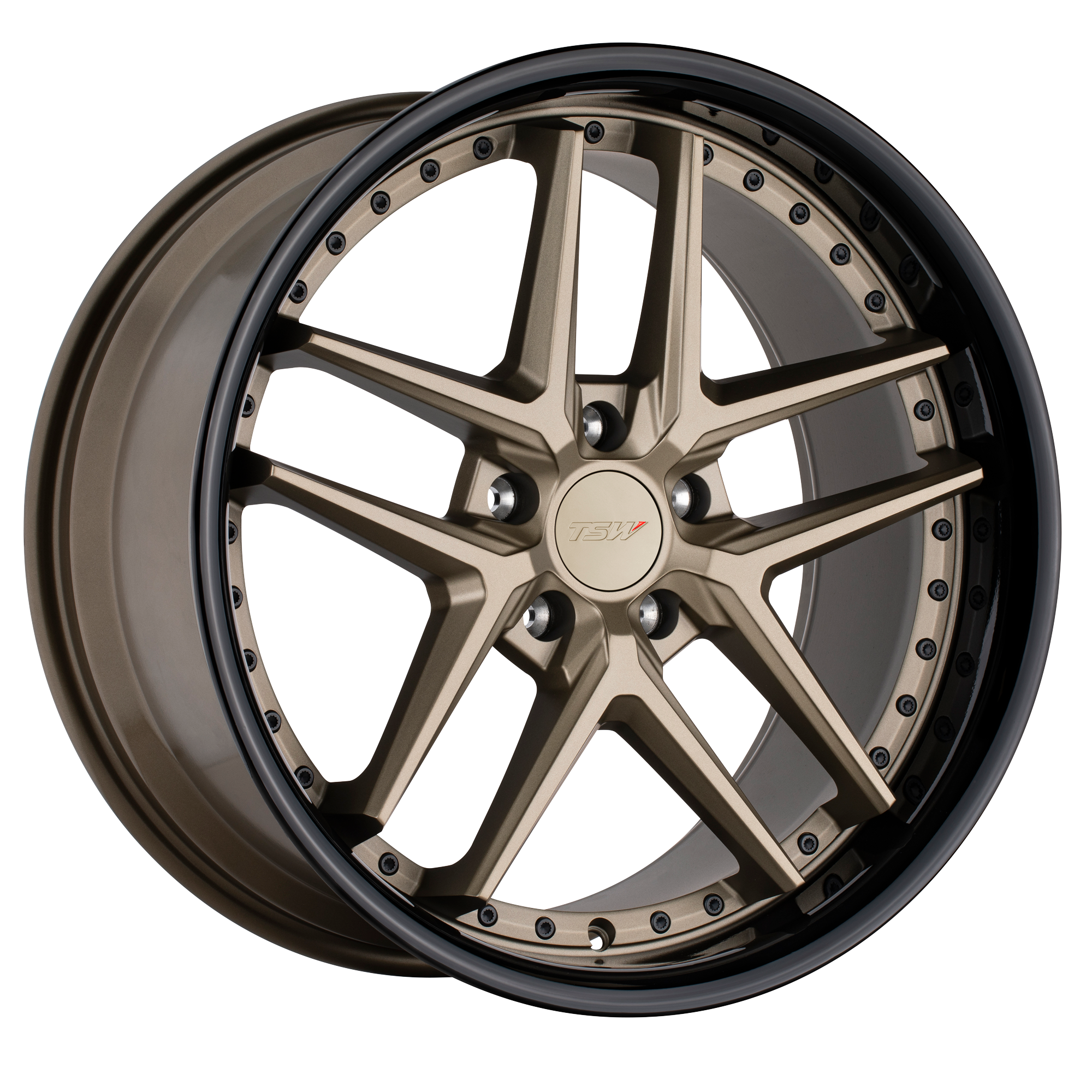 TSW 19"x9.5" Non-Chrome Matte Bronze with Gloss Black Lip Custom Wheel ARSWCW1995REM405114Z76