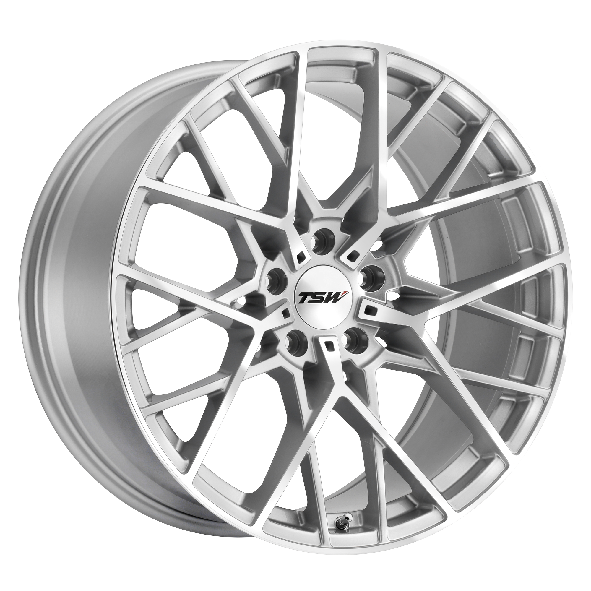 TSW 18"x9.5" Non-Chrome Silver with Mirror Cut Face Custom Wheel ARSWCW1895SEB405120S76