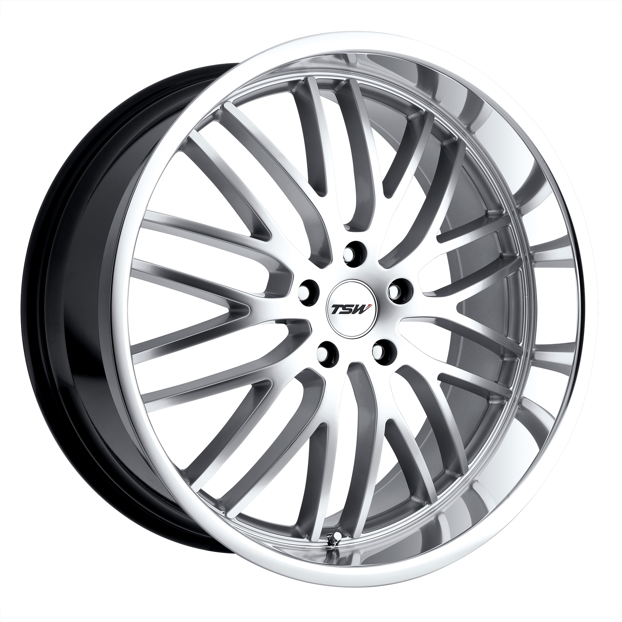 TSW 18"x8" Non-Chrome Hyper Silver with Mirror Cut Lip Custom Wheel ARSWCW1880SNT405110S72