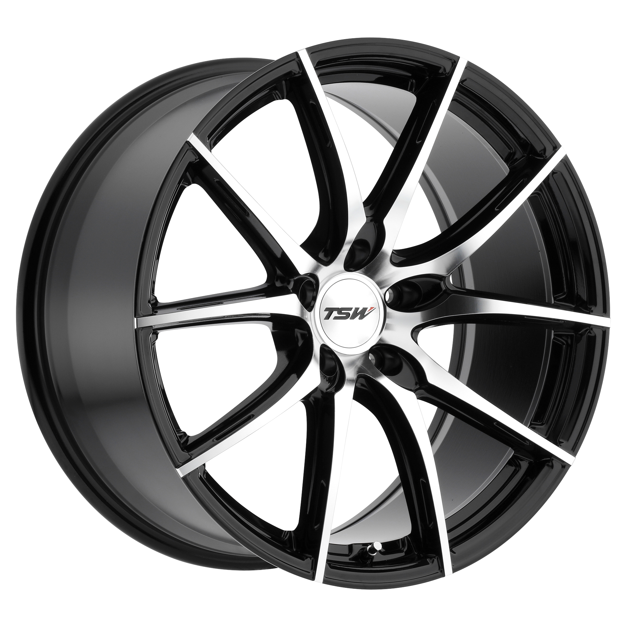 TSW 17"x8" Non-Chrome Gloss Black with Mirror Cut Face Custom Wheel ARSWCW1780SPT325112B72