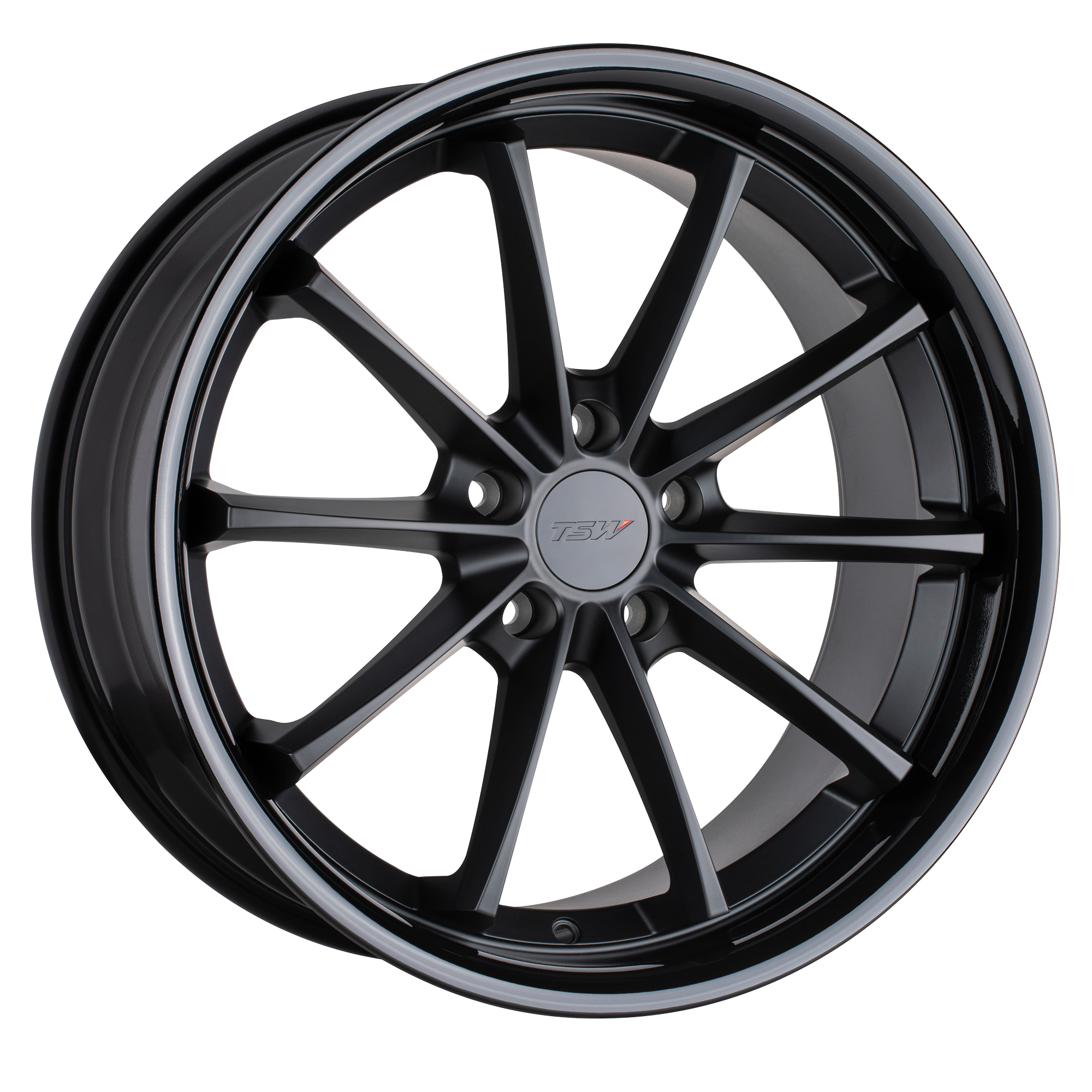 TSW 18"x8.5" Non-Chrome Matte Black With Gloss Black Lip Custom Wheel ARSWCW1885SWP305114B76