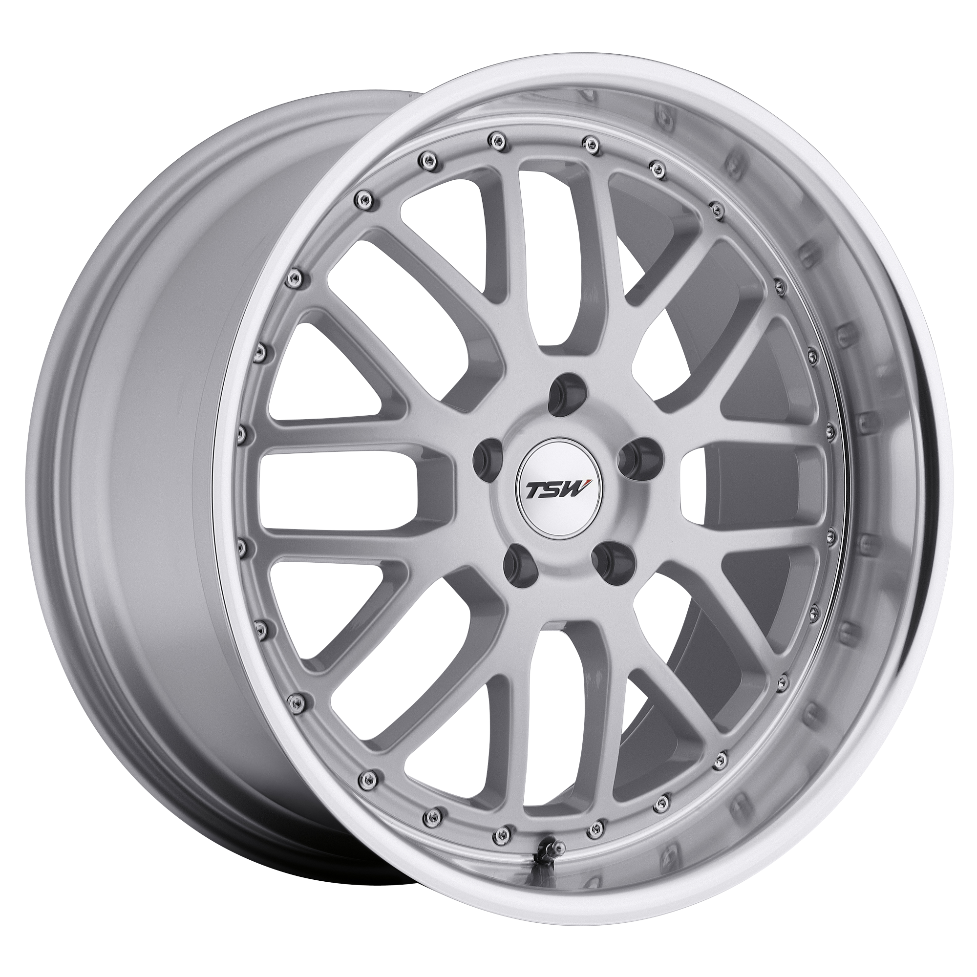 TSW 17"x8" Non-Chrome Silver with Mirror Cut Lip Custom Wheel ARSWCW1780VAL205114S76