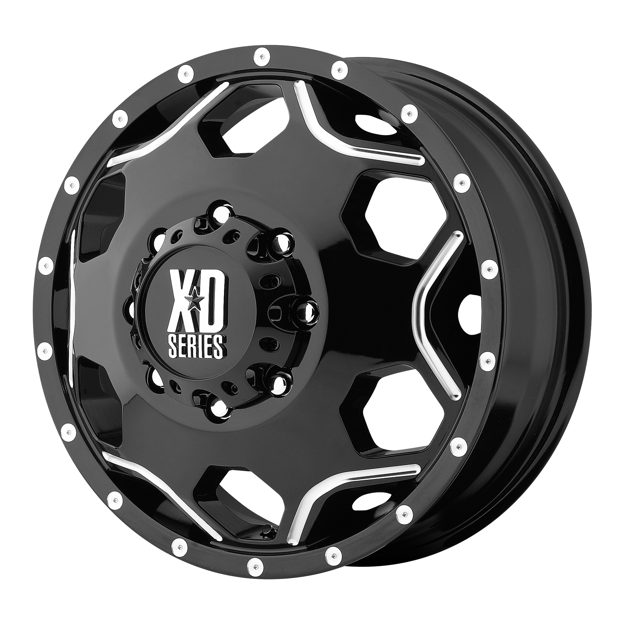 XD 17"x6" Non-Chrome Gloss Black With Milled Accents Custom Wheel ARSWCWXD81476080394N