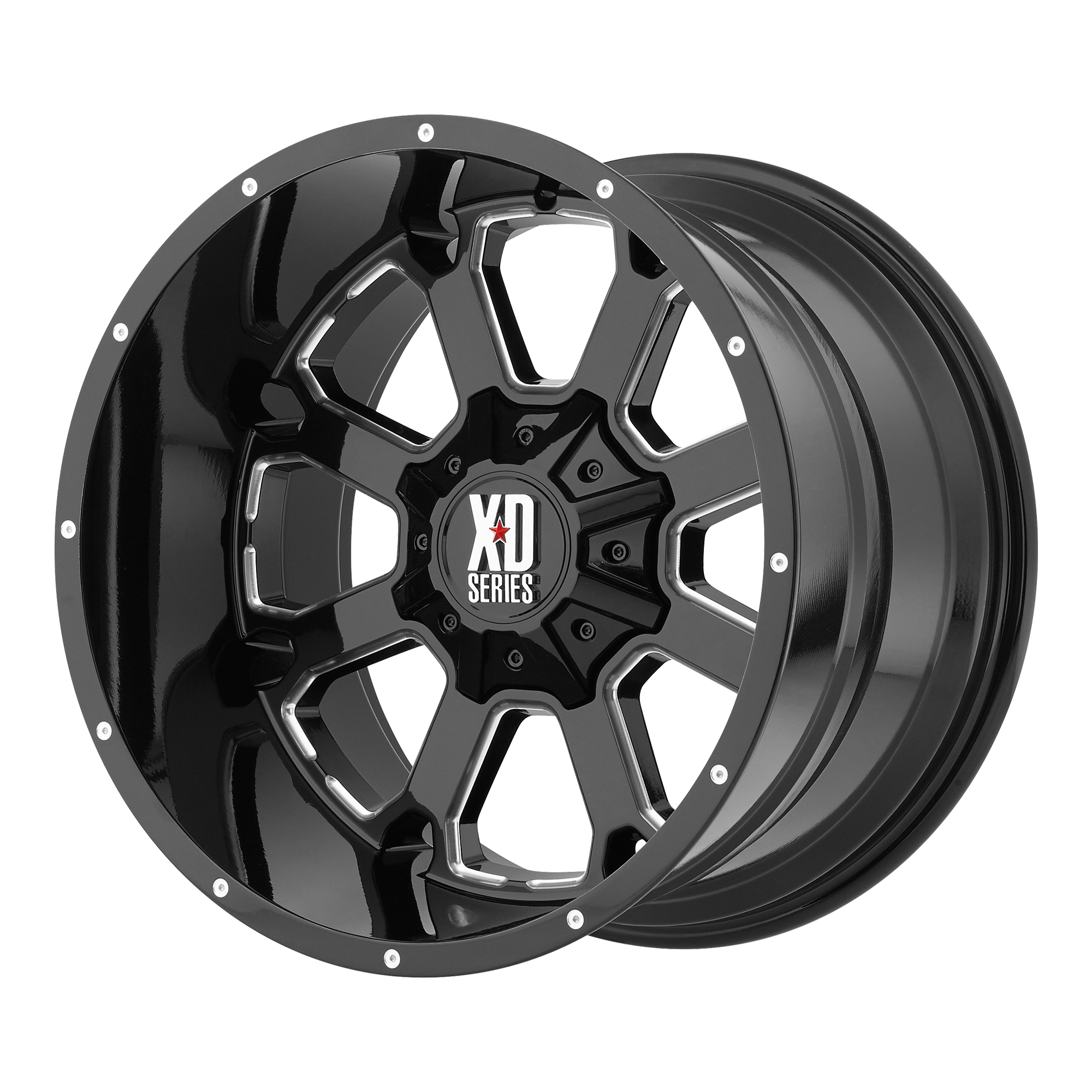 XD 20"x14" Non-Chrome Gloss Black Milled Custom Wheel ARSWCWXD82520435376N