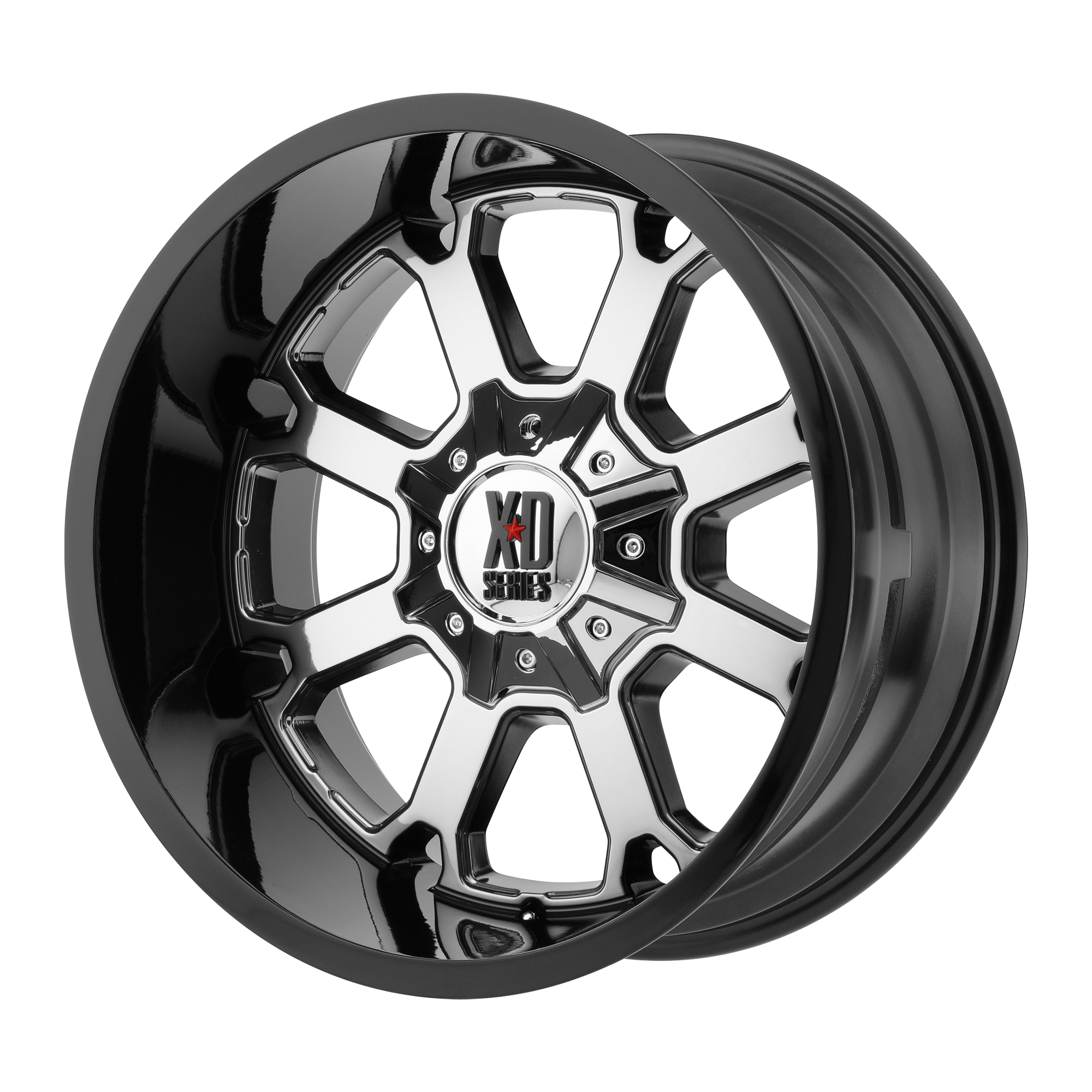 XD 20"x10" Chrome PVD Center Gloss Black Lip Custom Wheel ARSWCWXD82521035924N