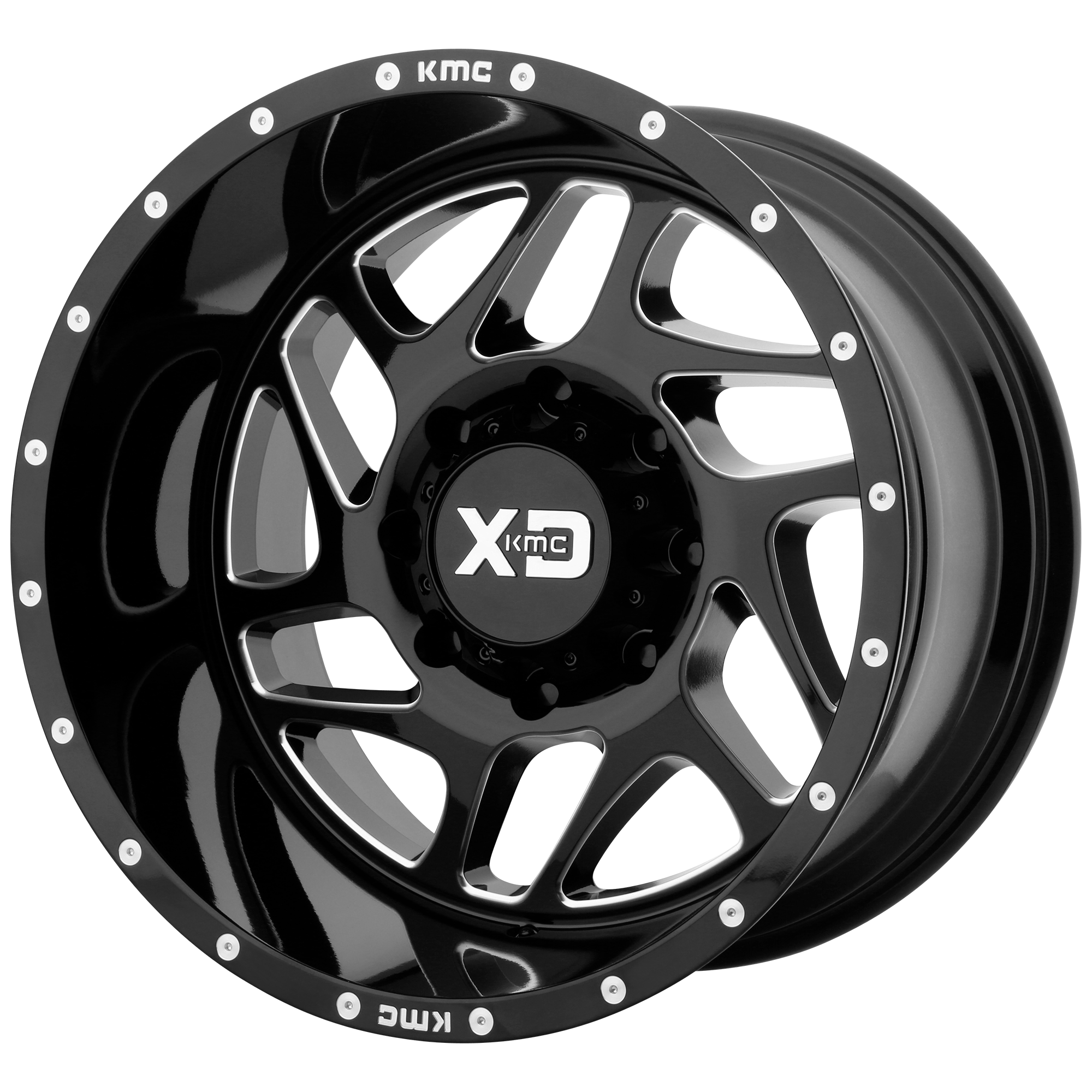 XD 20"x12" Non-Chrome Gloss Black Milled Custom Wheel ARSWCWXD83621250344N