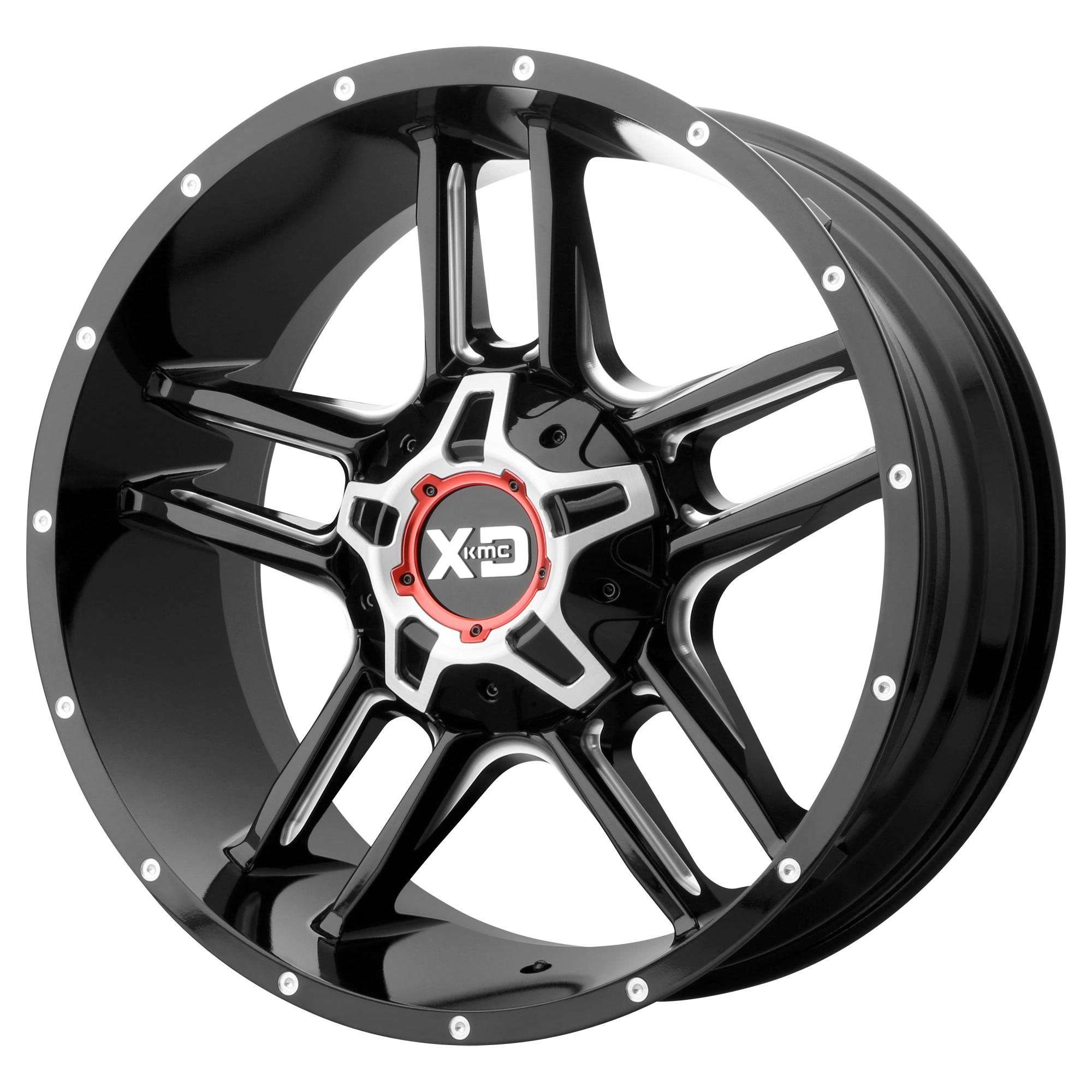 XD 20"x10" Non-Chrome Gloss Black Milled Custom Wheel ARSWCWXD83921087318N