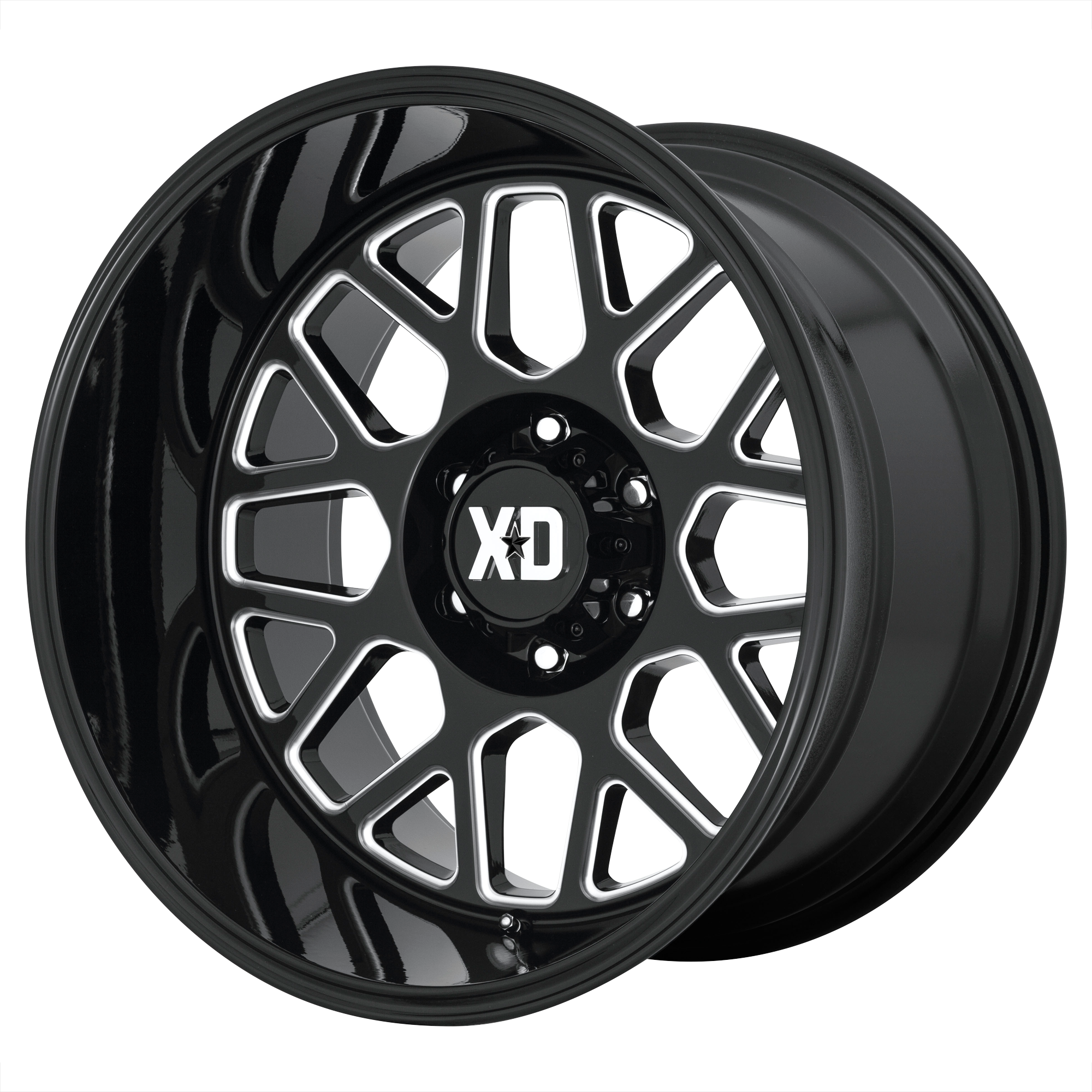 XD 20"x10" Non-Chrome Gloss Black Milled Custom Wheel ARSWCWXD84921050312