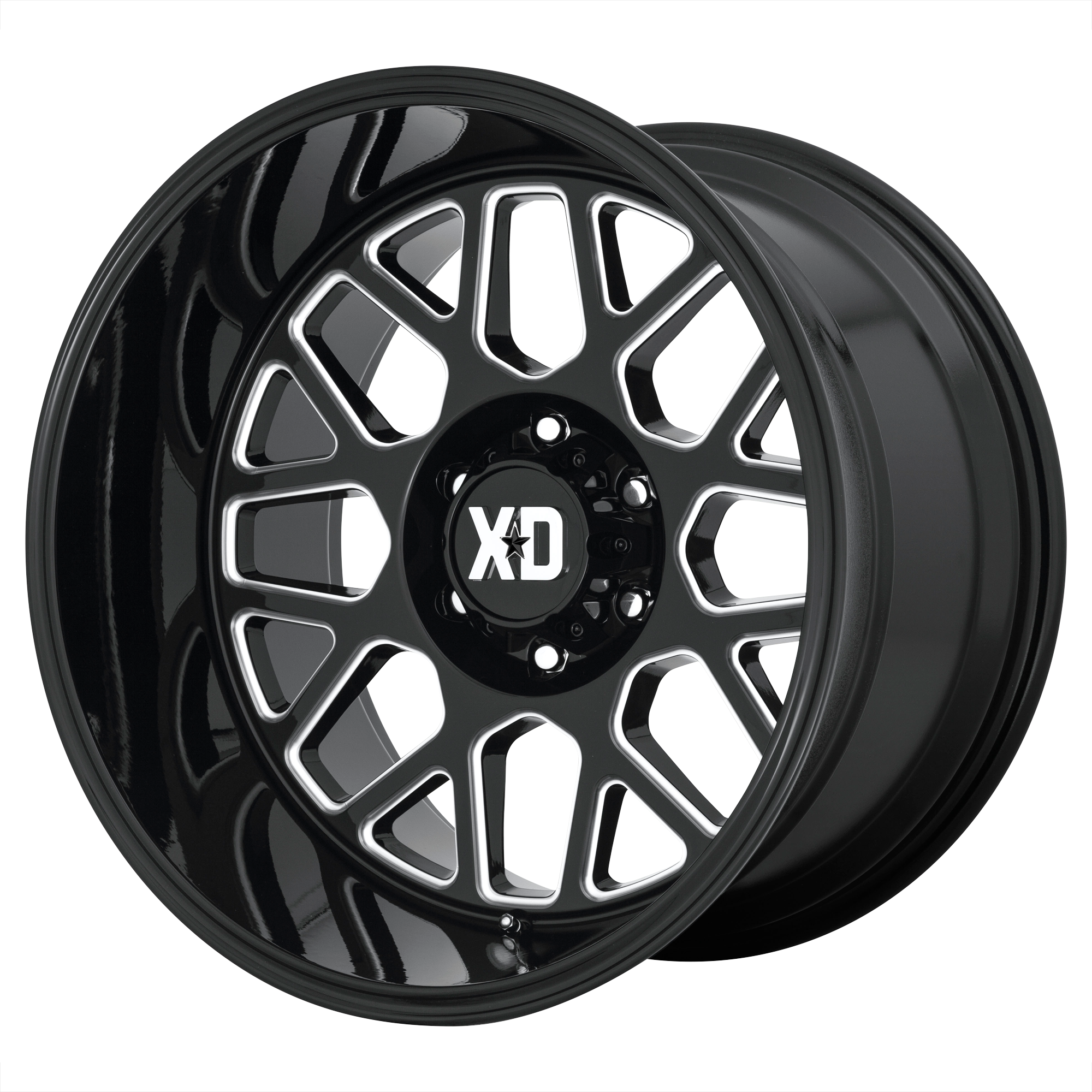 XD 20"x12" Non-Chrome Gloss Black Milled Custom Wheel ARSWCWXD84921268344N