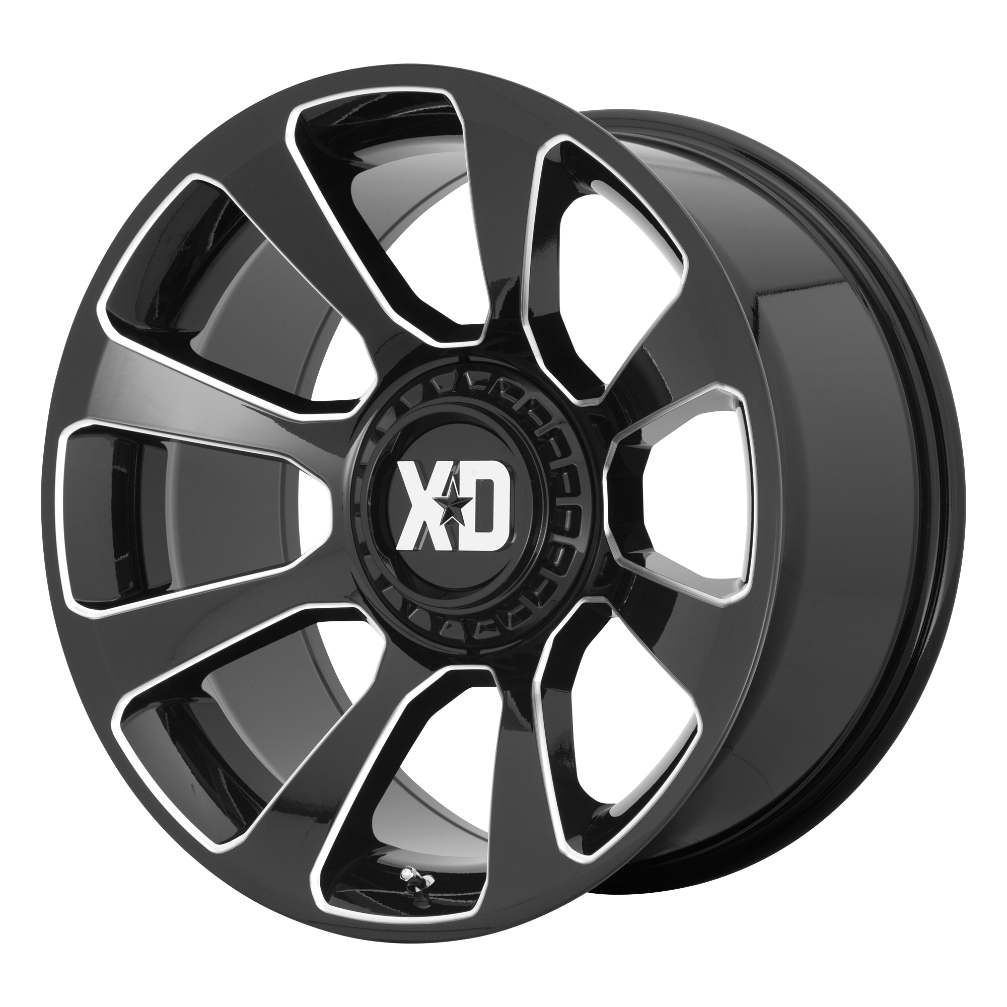 XD 20"x10" Non-Chrome Gloss Black Milled Custom Wheel ARSWCWXD85421035318N