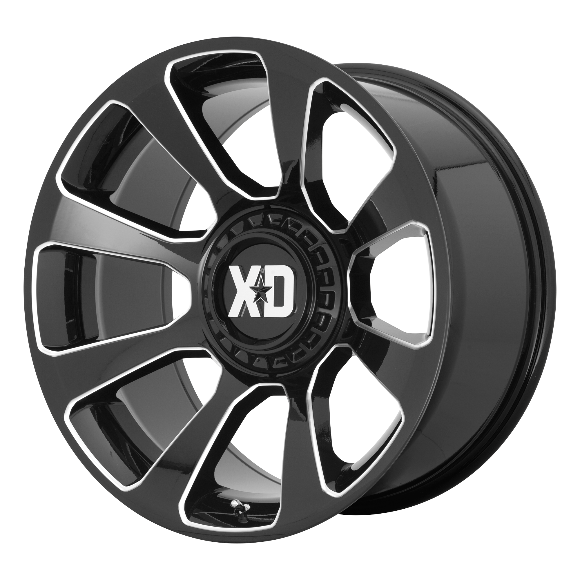 XD 20"x10" Non-Chrome Gloss Black Milled Custom Wheel ARSWCWXD85421067318N