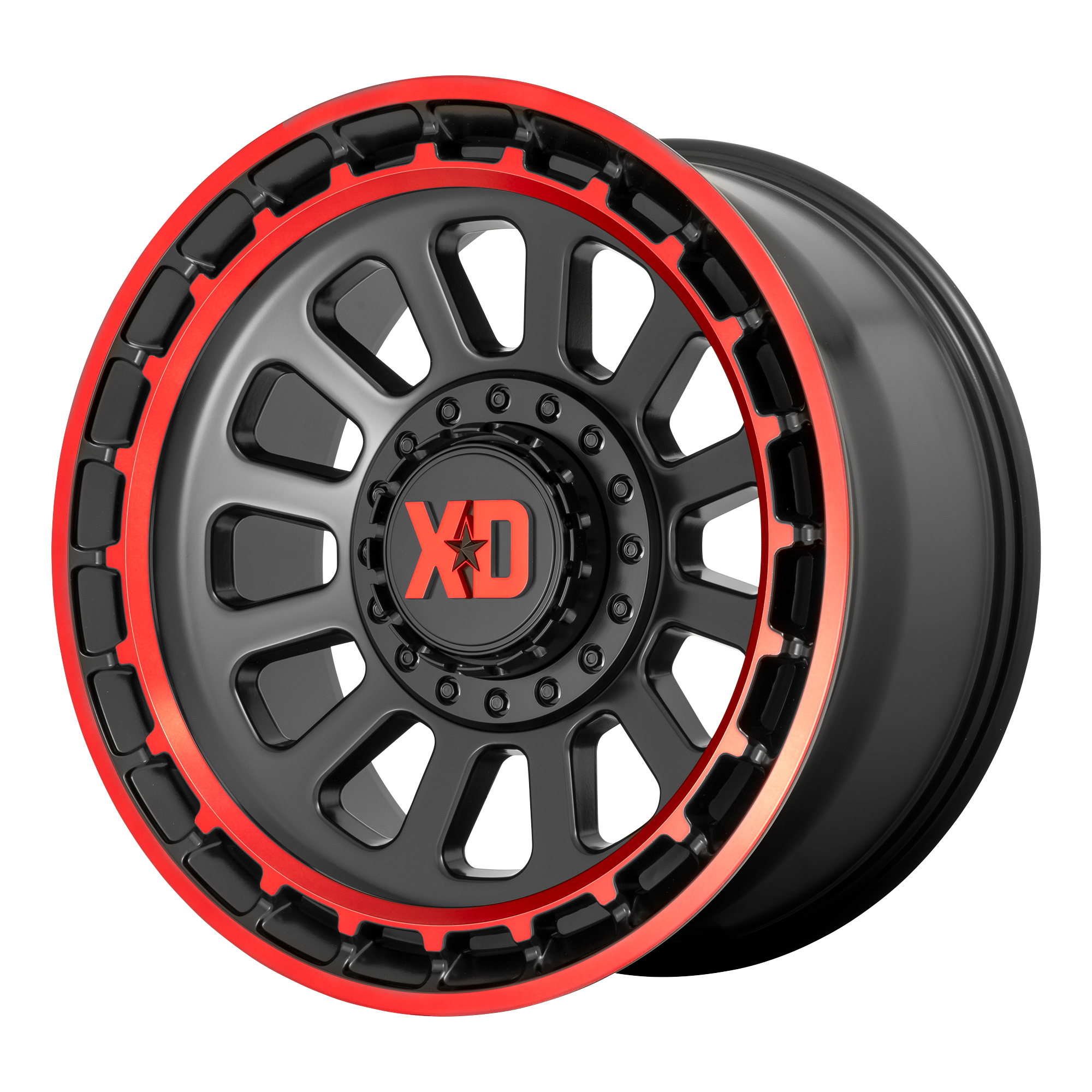 XD 20"x10" Non-Chrome Satin Black Machined Lip With Red Tint Custom Wheel ARSWCWXD85621035918N