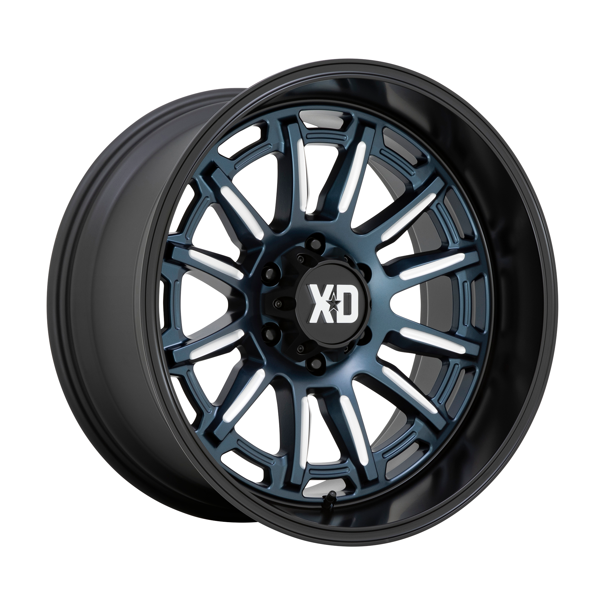 XD 20"x10" Non-Chrome Metallic Blue Milled With Black Lip Custom Wheel ARSWCWXD865210509A18N